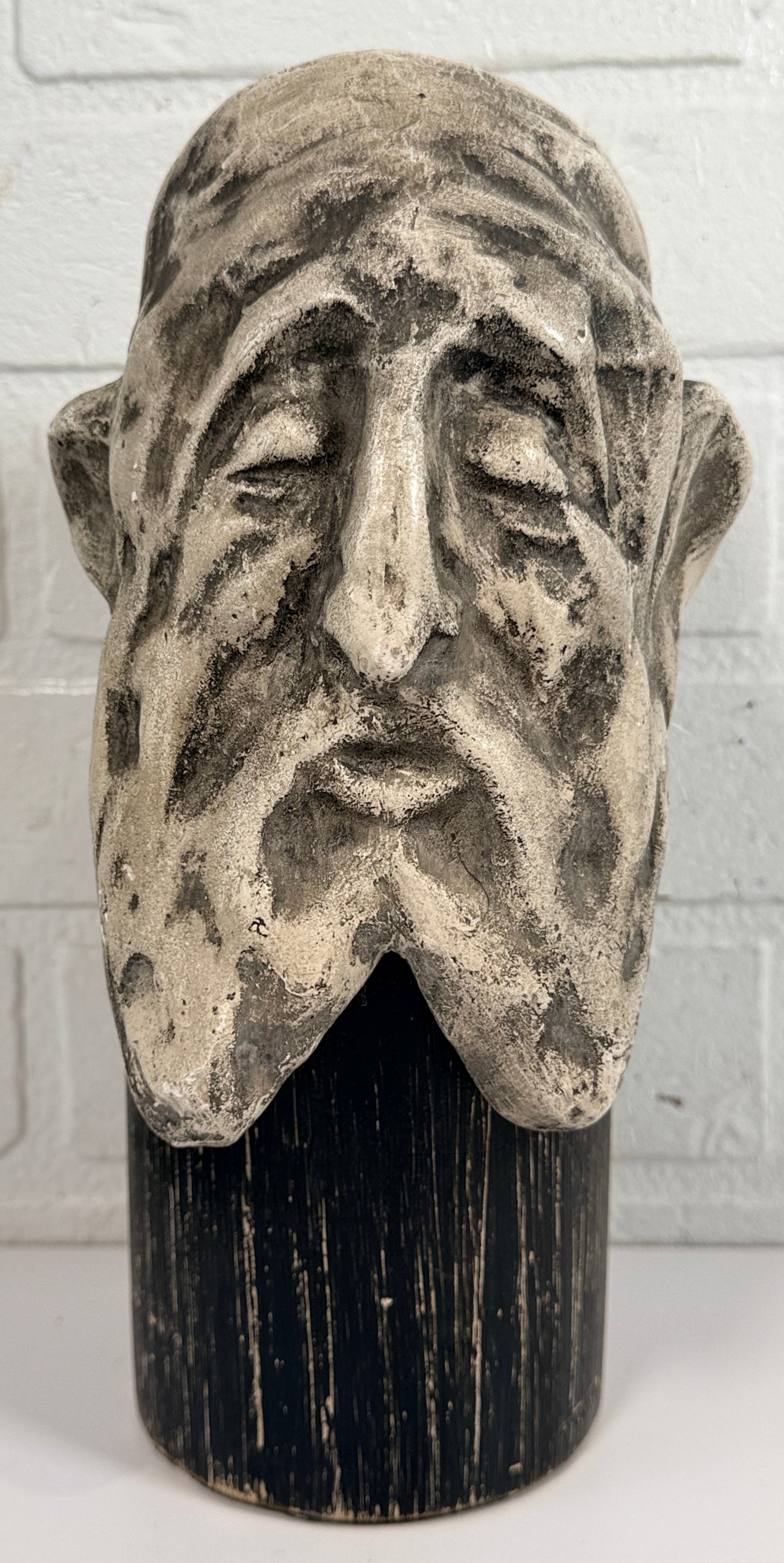Signed Jack Hanson modernist sculptural bust with brutalist styling and expressive form. Vintage statement art piece for collectors and interior décor.