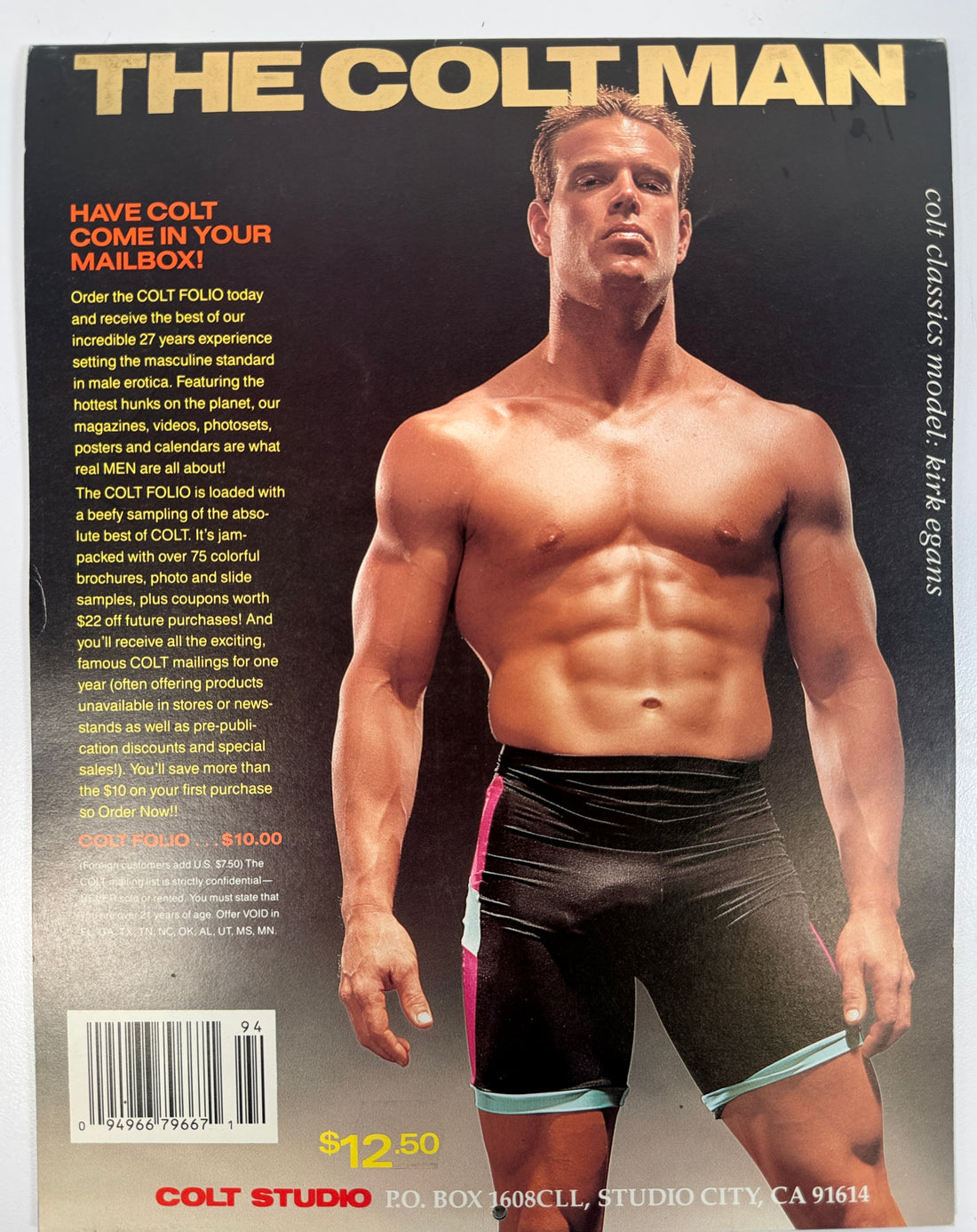Vintage 1994 Colt Classics calendar by Colt Studio. Complete male physique wall calendar featuring iconic 90s models. Collectible print ephemera.