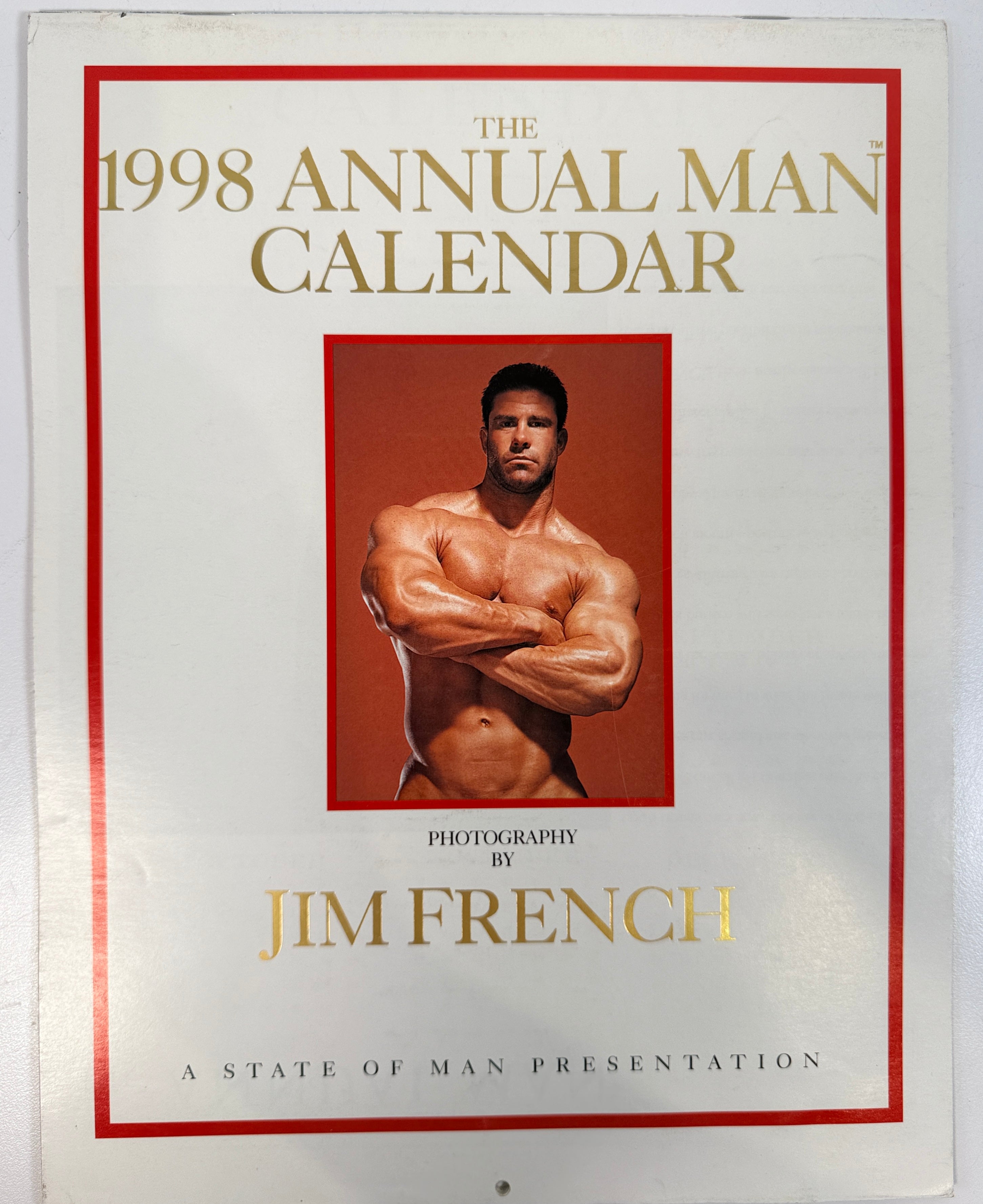 Vintage 1998 Annual Man calendar by Jim French. Collectible physique photography with Colt Studio style imagery. Complete and in good condition.