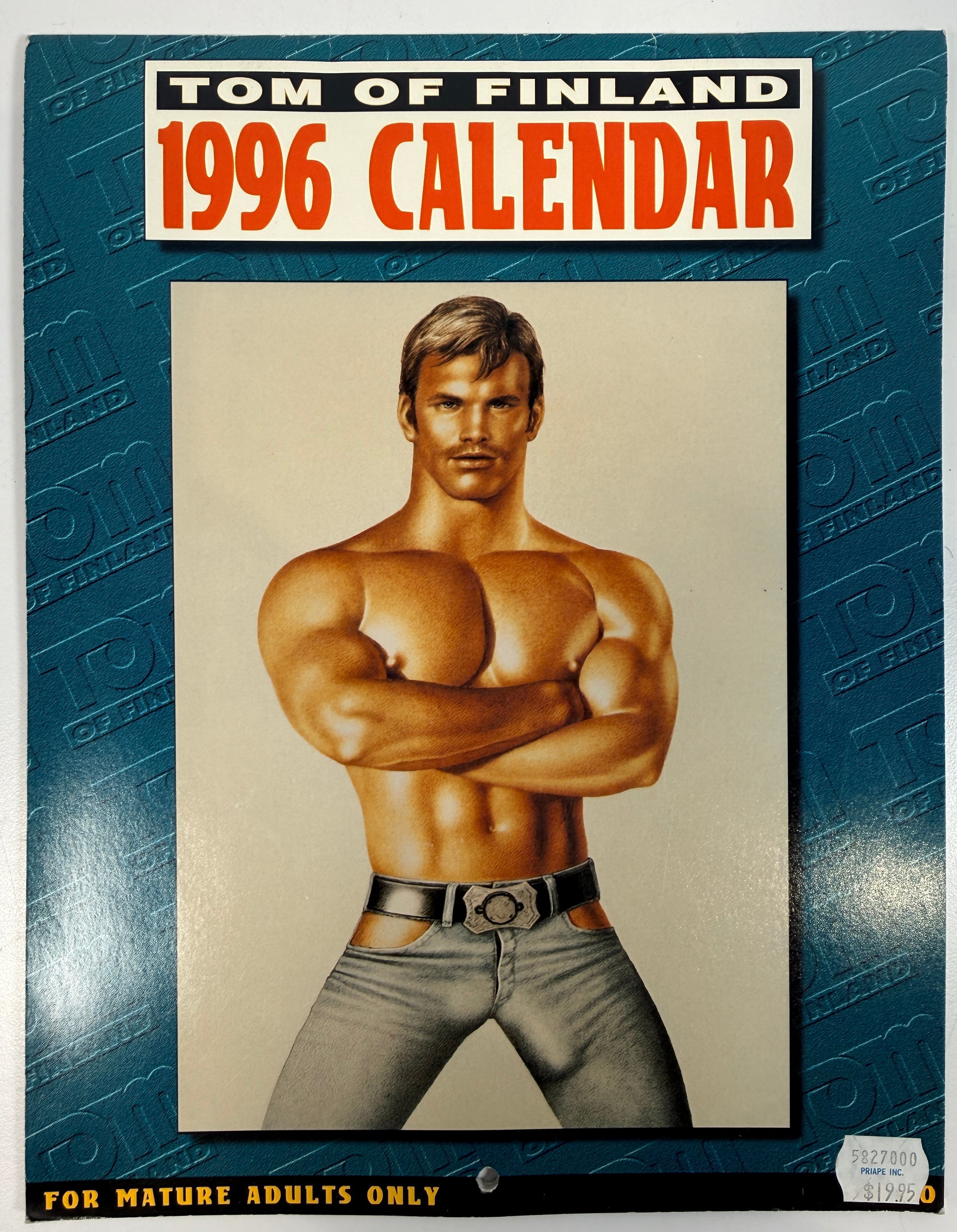Vintage Tom of Finland 1996 calendar featuring iconic erotic artwork. Complete collectible LGBTQ art piece with bold illustrations and strong display appeal.