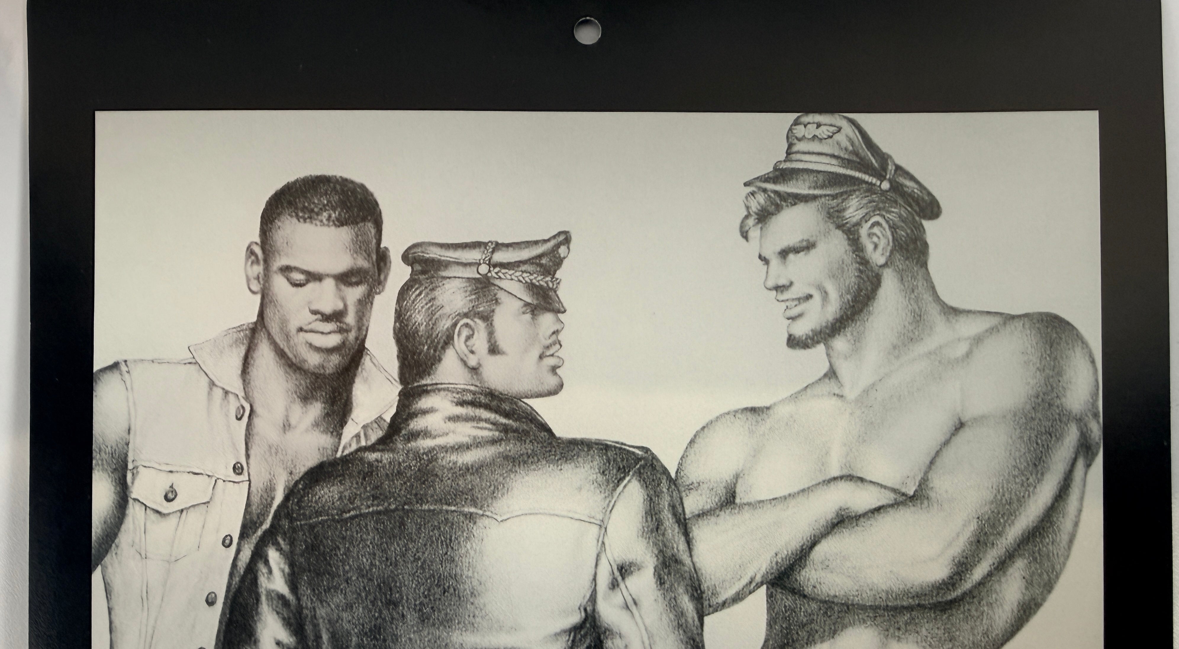 Vintage Tom of Finland 1996 calendar featuring iconic erotic artwork. Complete collectible LGBTQ art piece with bold illustrations and strong display appeal.