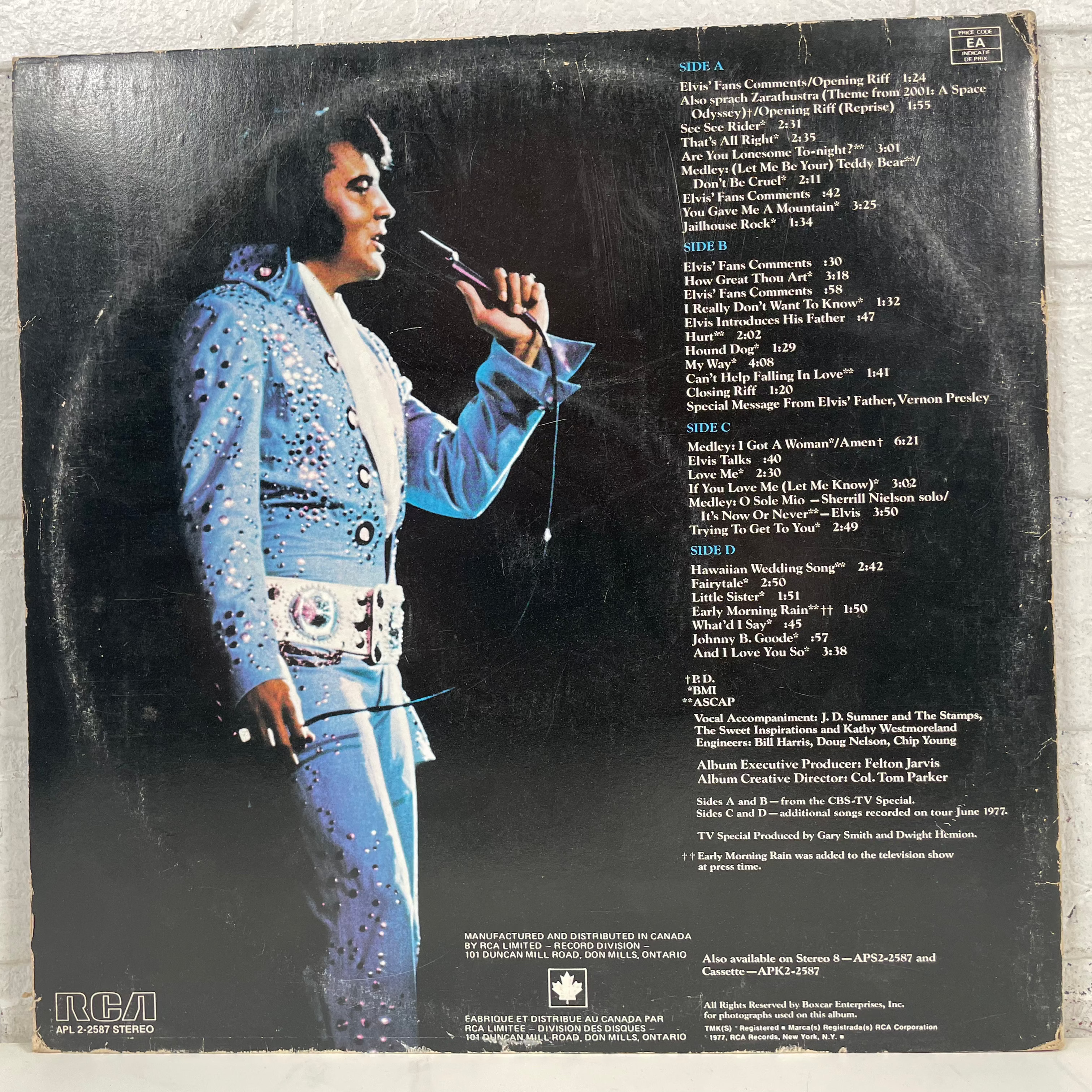 Elvis Presley – Elvis in Concert 2xLP Vinyl – RCA APL2-2587 (1977 Canada)
