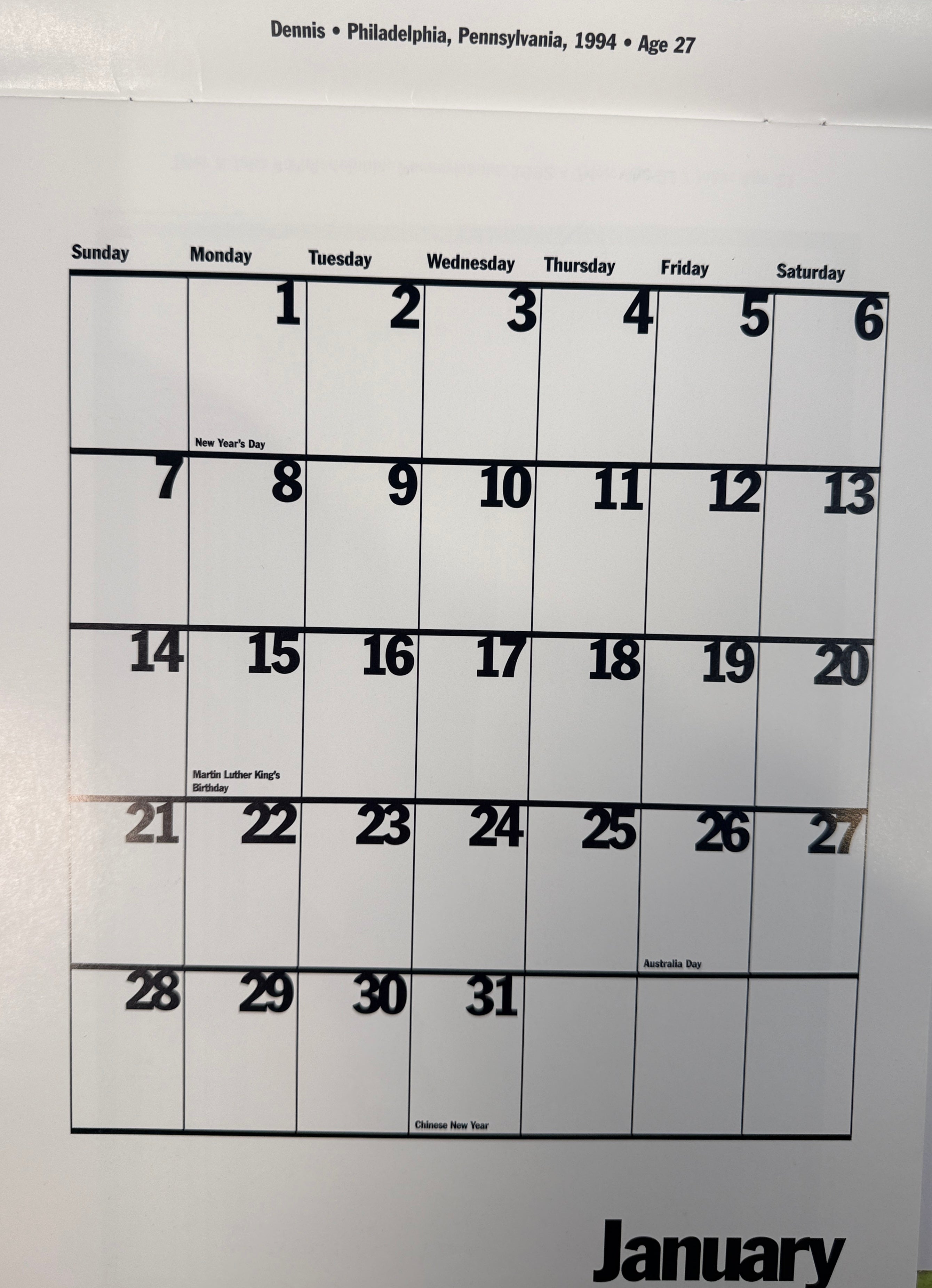 Vintage 1996 male physique calendar by David Sprigle, black and white photography, Phenomenon Factory publication, collectible retro wall calendar.