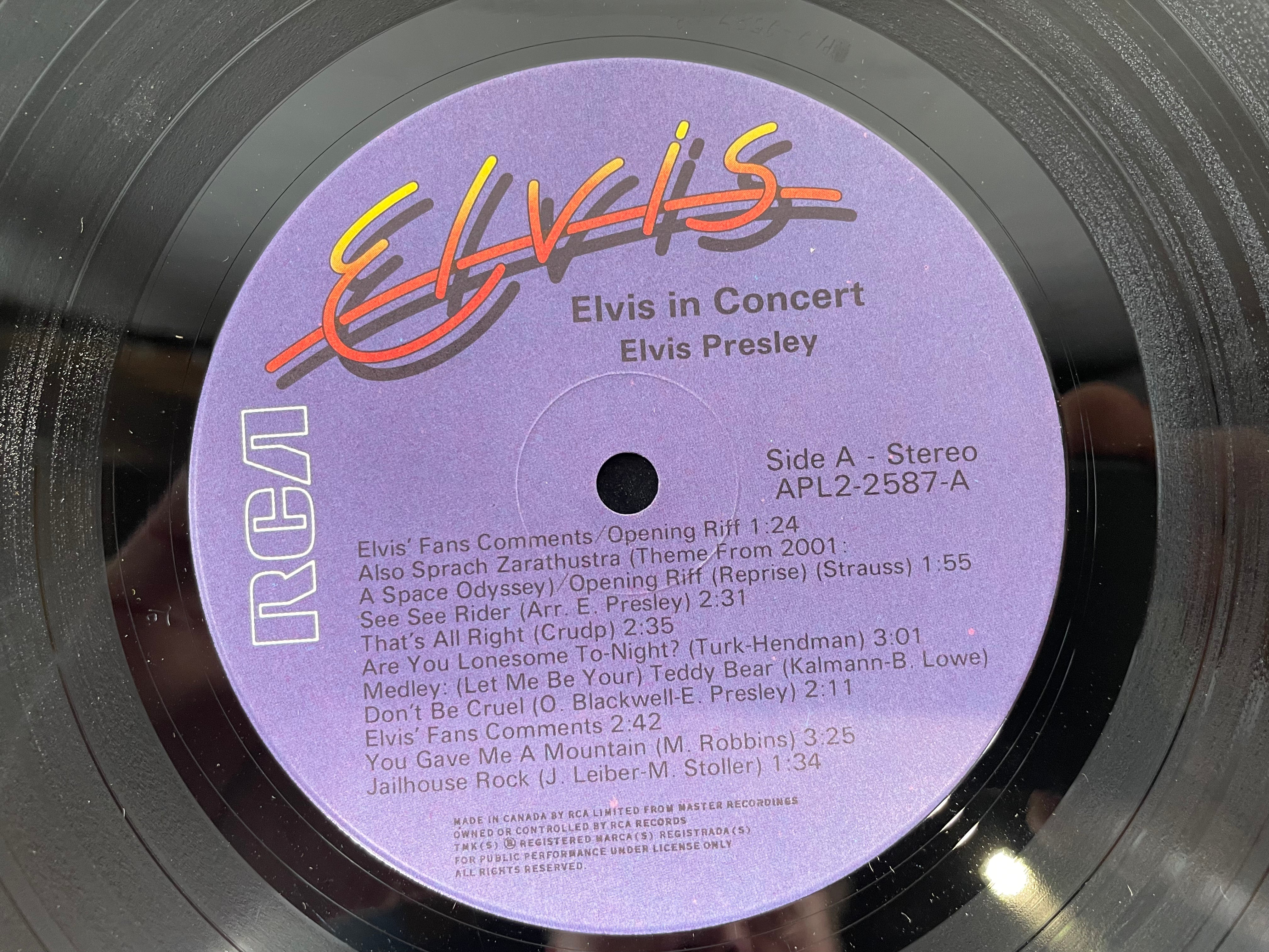 Elvis Presley – Elvis in Concert 2xLP Vinyl – RCA APL2-2587 (1977 Canada)