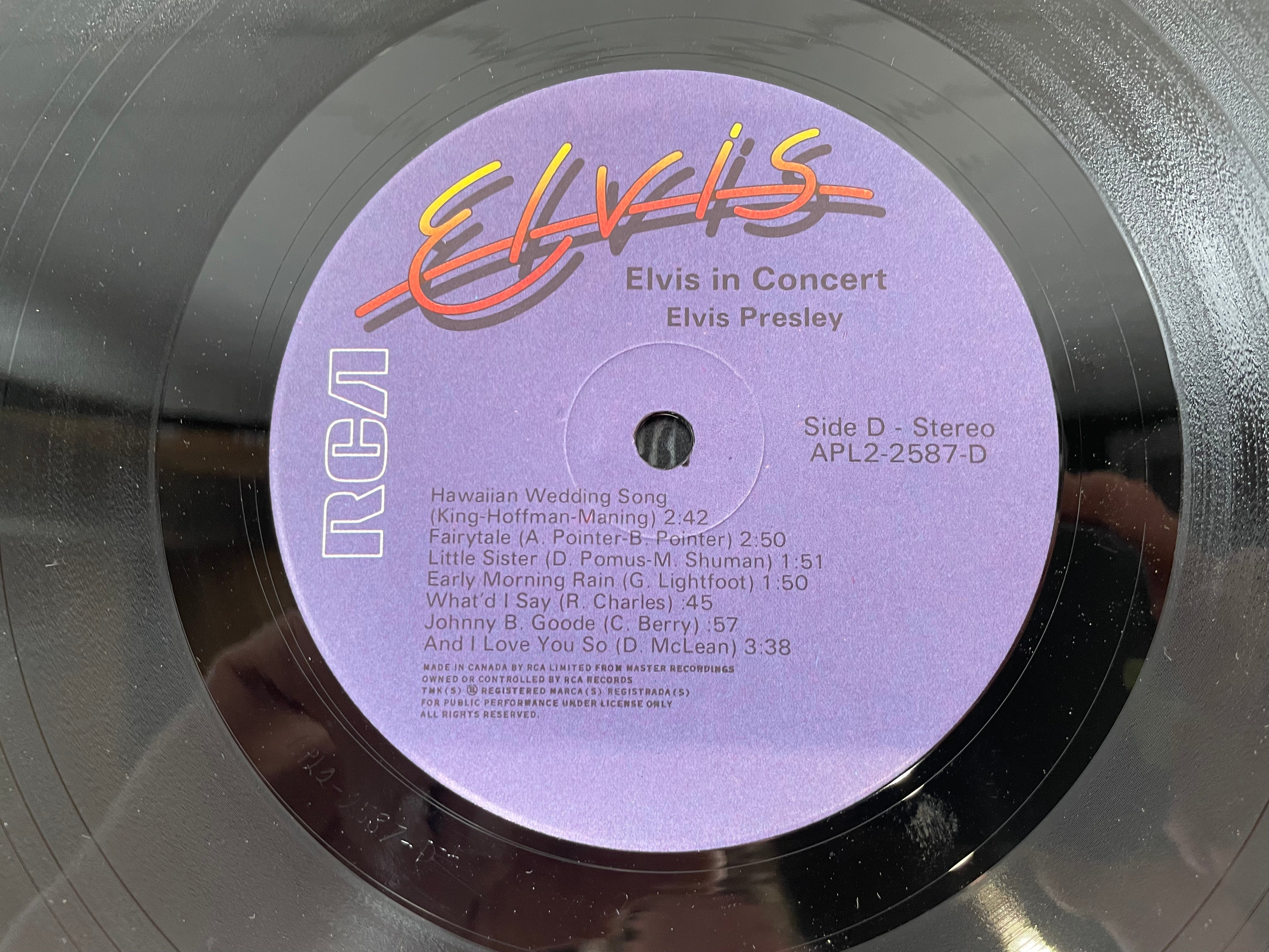Elvis Presley – Elvis in Concert 2xLP Vinyl – RCA APL2-2587 (1977 Canada)