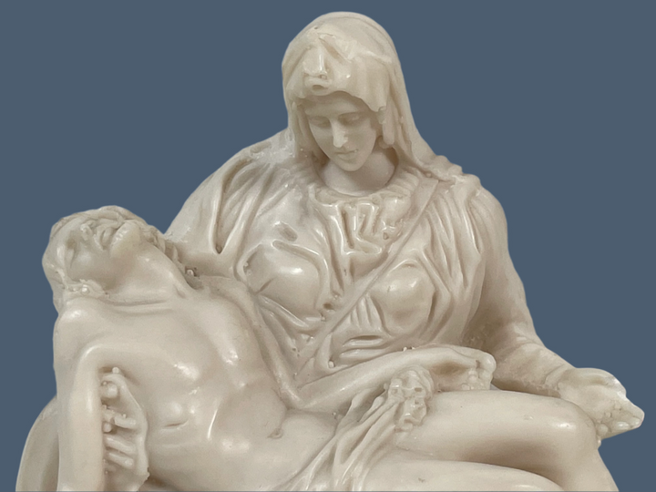 Michelangelo's Pieta Jesus & Mary Statue Figure Sculpture, A.Santini 7" Tall