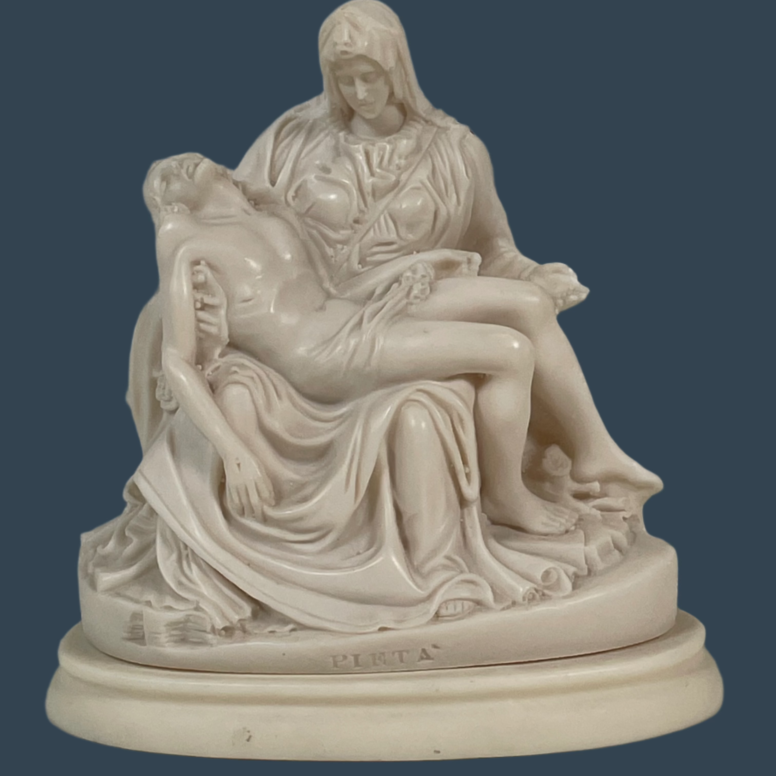 Michelangelo's Pieta Jesus & Mary Statue Figure Sculpture, A.Santini 7" Tall