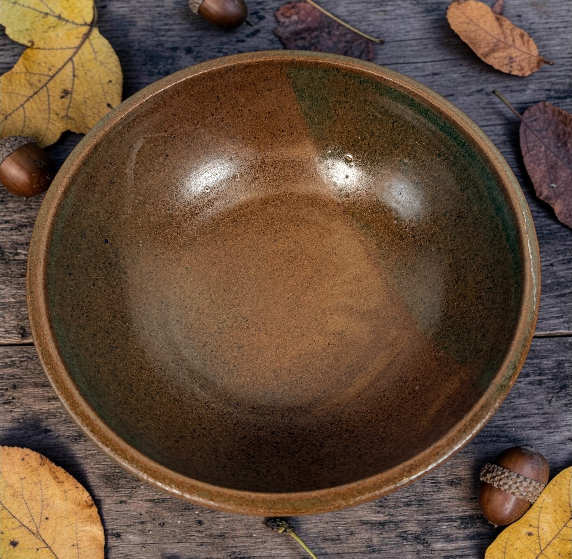 Vintage Canadian studio pottery stoneware bowl with earthy brown glaze and handmade rustic modern design. Ideal centerpiece or functional décor piece.