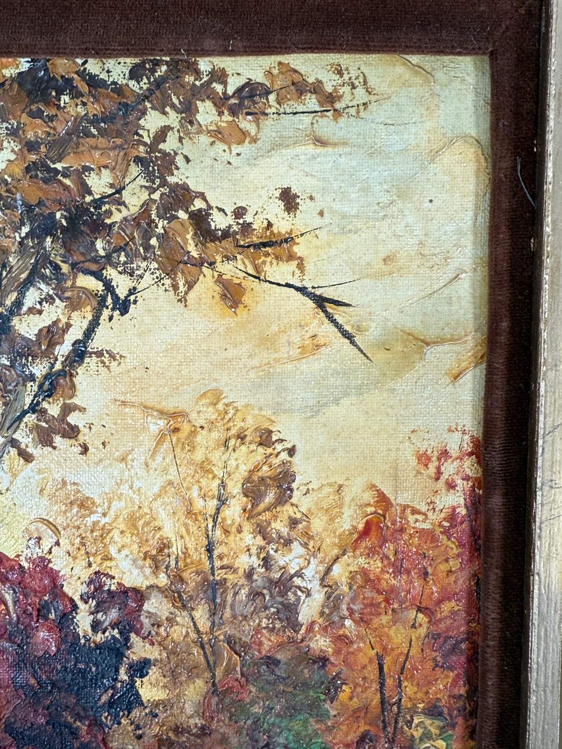 1950s Hungarian Oil Landscape – M. Laczko Autumn River Scene