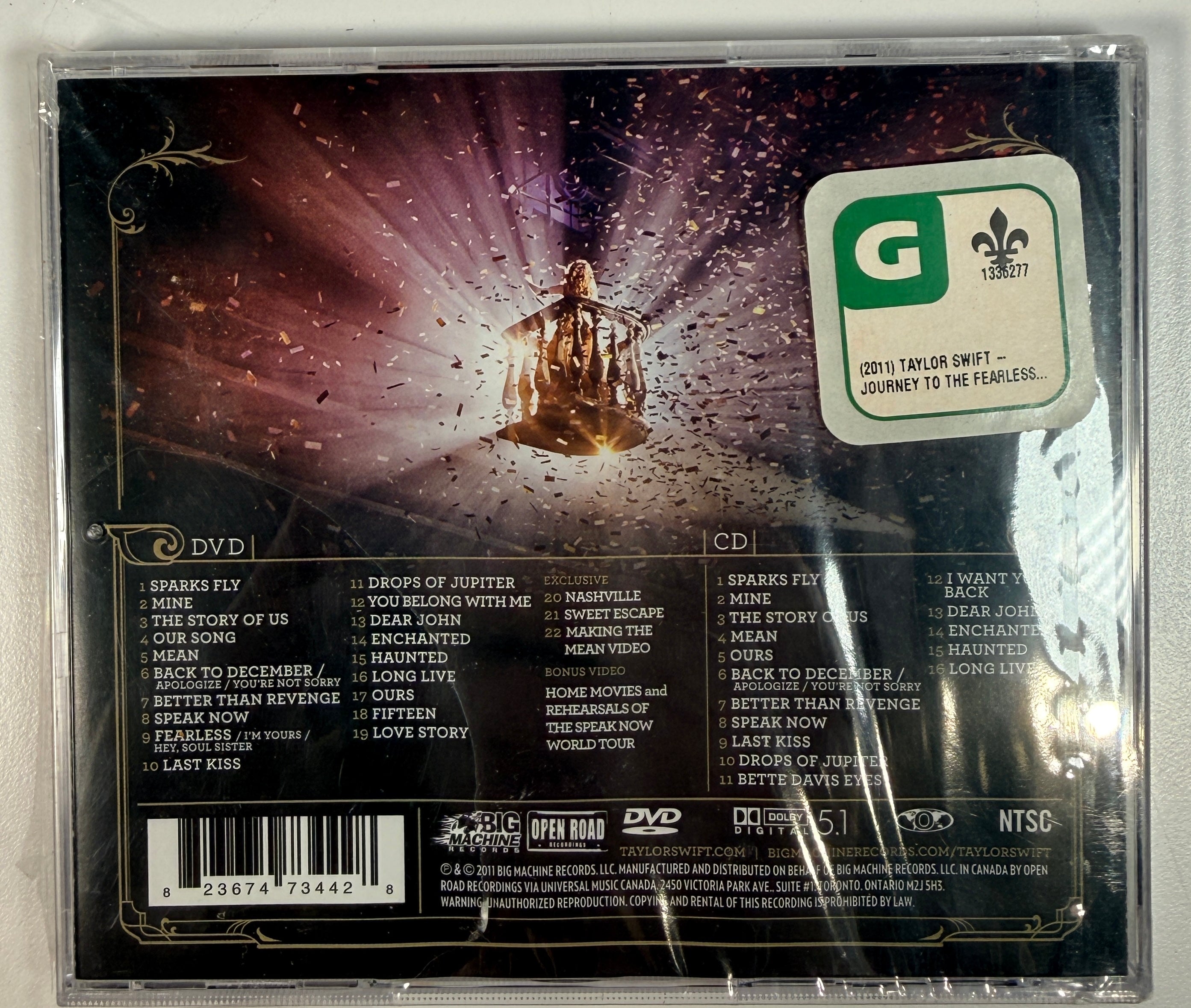 2011 Taylor Swift Speak Now World Tour Live CD DVD Complete