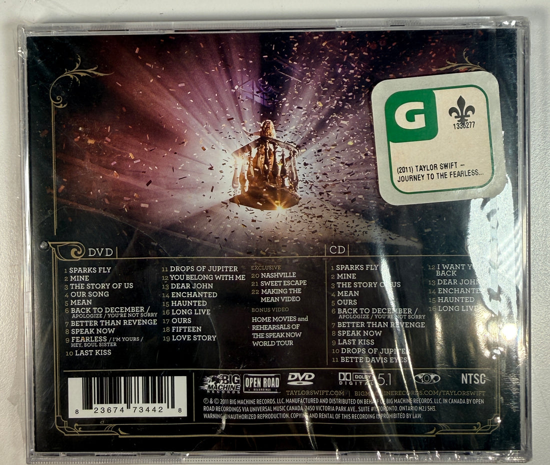 Taylor Swift Speak Now World Tour Live CD DVD 2011 with partial seal. Includes full concert film and bonus content. Great collector copy.
