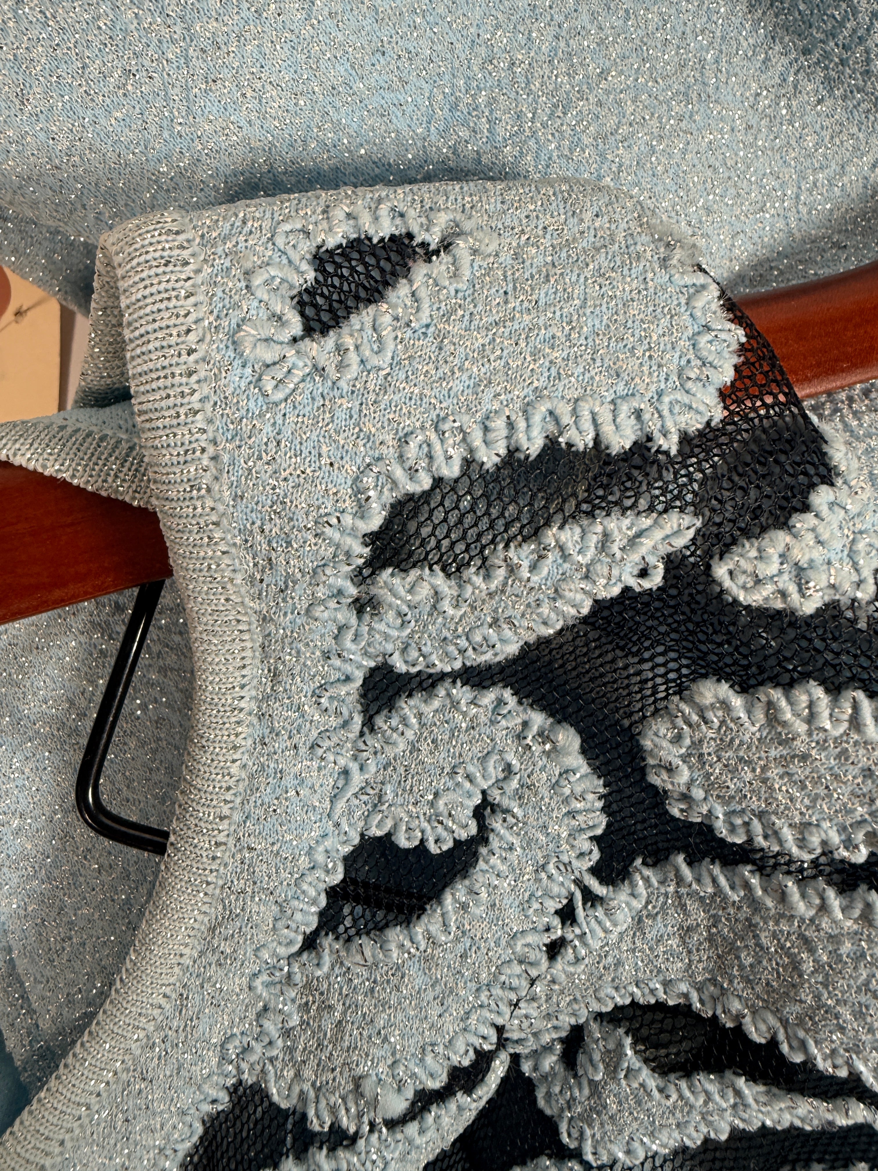 Robe de cocktail Mod années 60, Susan Vermes Montréal, tricot métallisé.