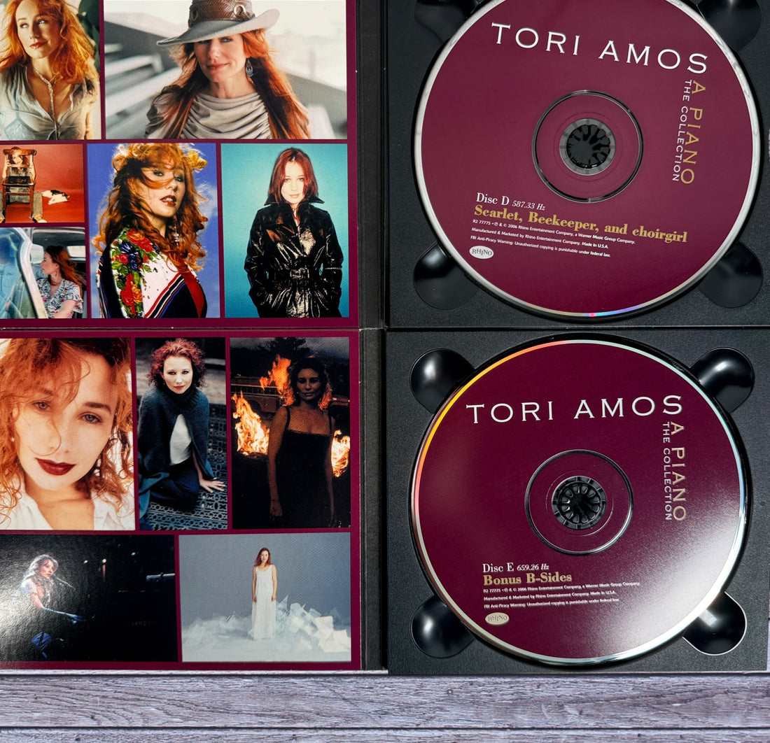 Complete Tori Amos A Piano The Collection 5CD deluxe Rhino box set with piano-key packaging and bonus B-sides in very good condition.