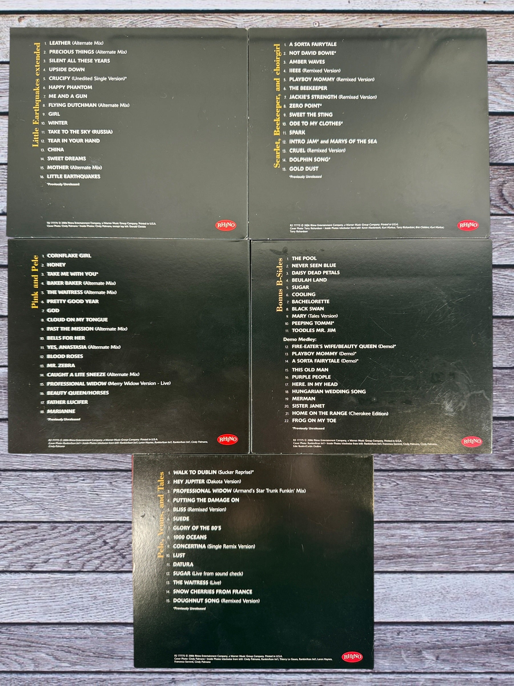 Complete Tori Amos A Piano The Collection 5CD deluxe Rhino box set with piano-key packaging and bonus B-sides in very good condition.