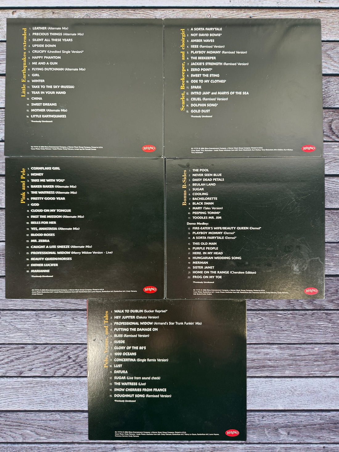Complete Tori Amos A Piano The Collection 5CD deluxe Rhino box set with piano-key packaging and bonus B-sides in very good condition.