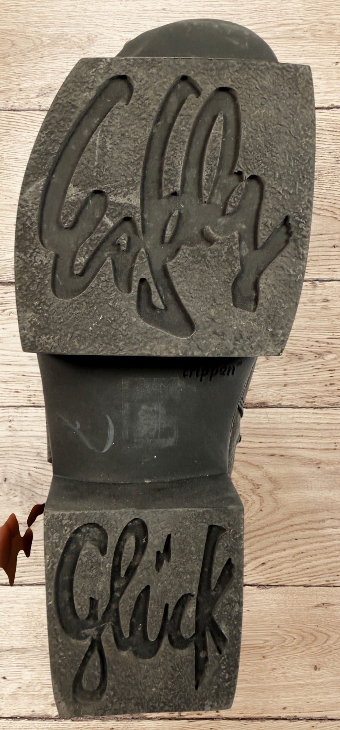 Trippen Glück black leather platform ankle boots in EU 39 with iconic sculpted sole and avant-garde German designer styling.
