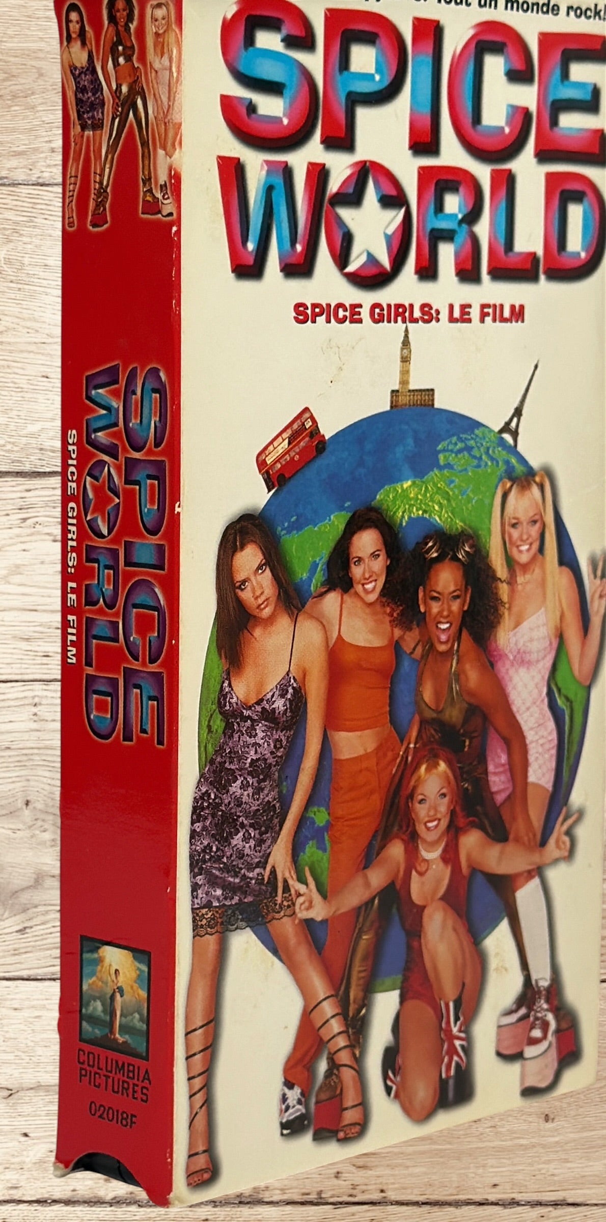 Original 1998 Spice World VHS French Canadian release featuring the Spice Girls. Rare Y2K pop culture collectible with original artwork and tape.