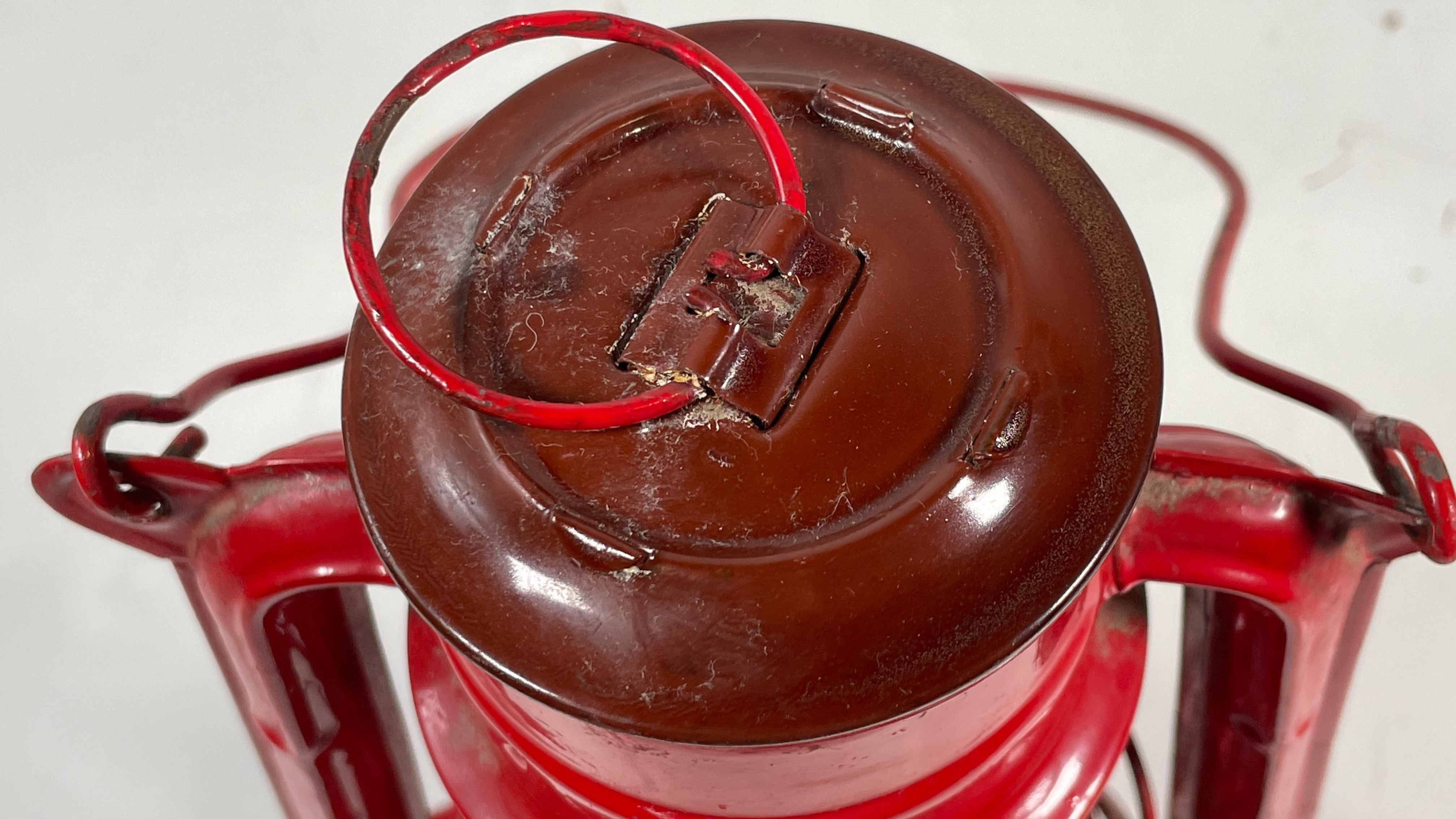 Vintage Jupiter-1 Lantern – Red Metal Kerosene Lamp, Made in Poland , Height : 10"