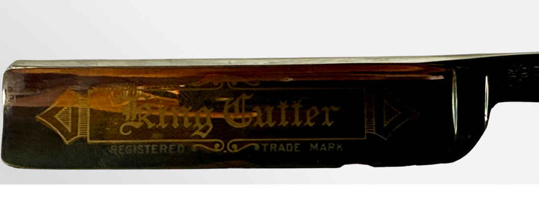 Antique H. Boker King Cutter straight razor with original case, made in Solingen Germany. Classic Tree Brand collectible barber razor.