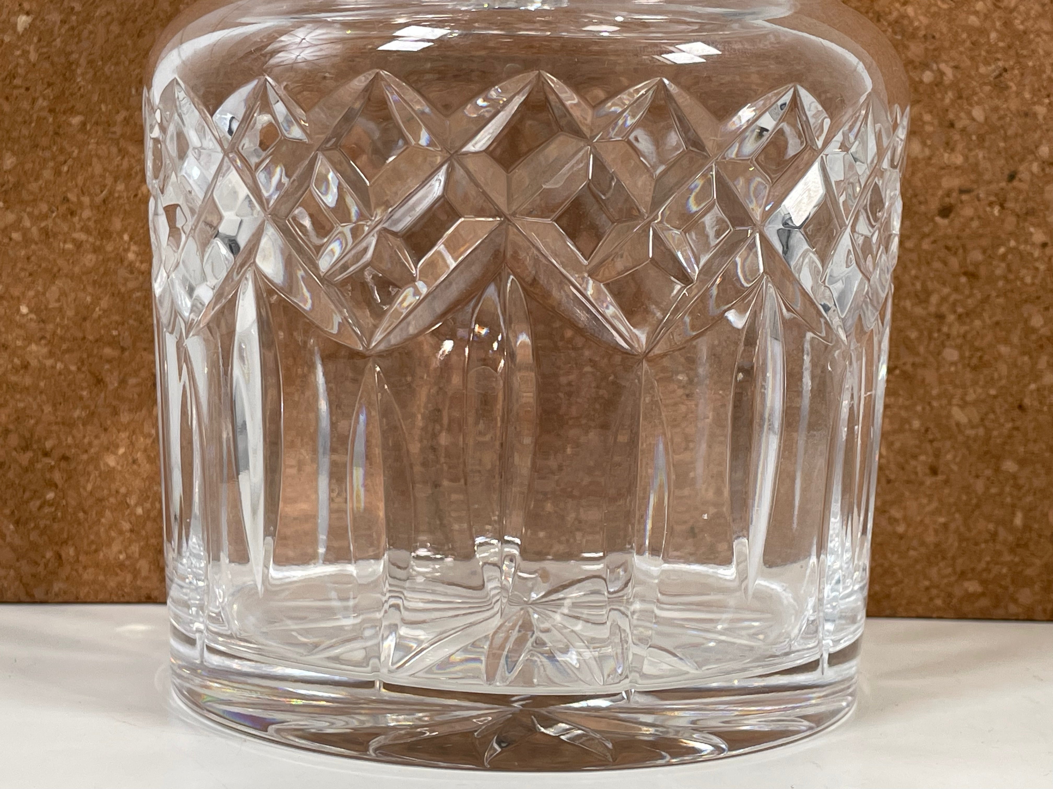 Waterford Crystal Lidded Candy Jar – Diamond Cut with Starburst Finial – Signed
