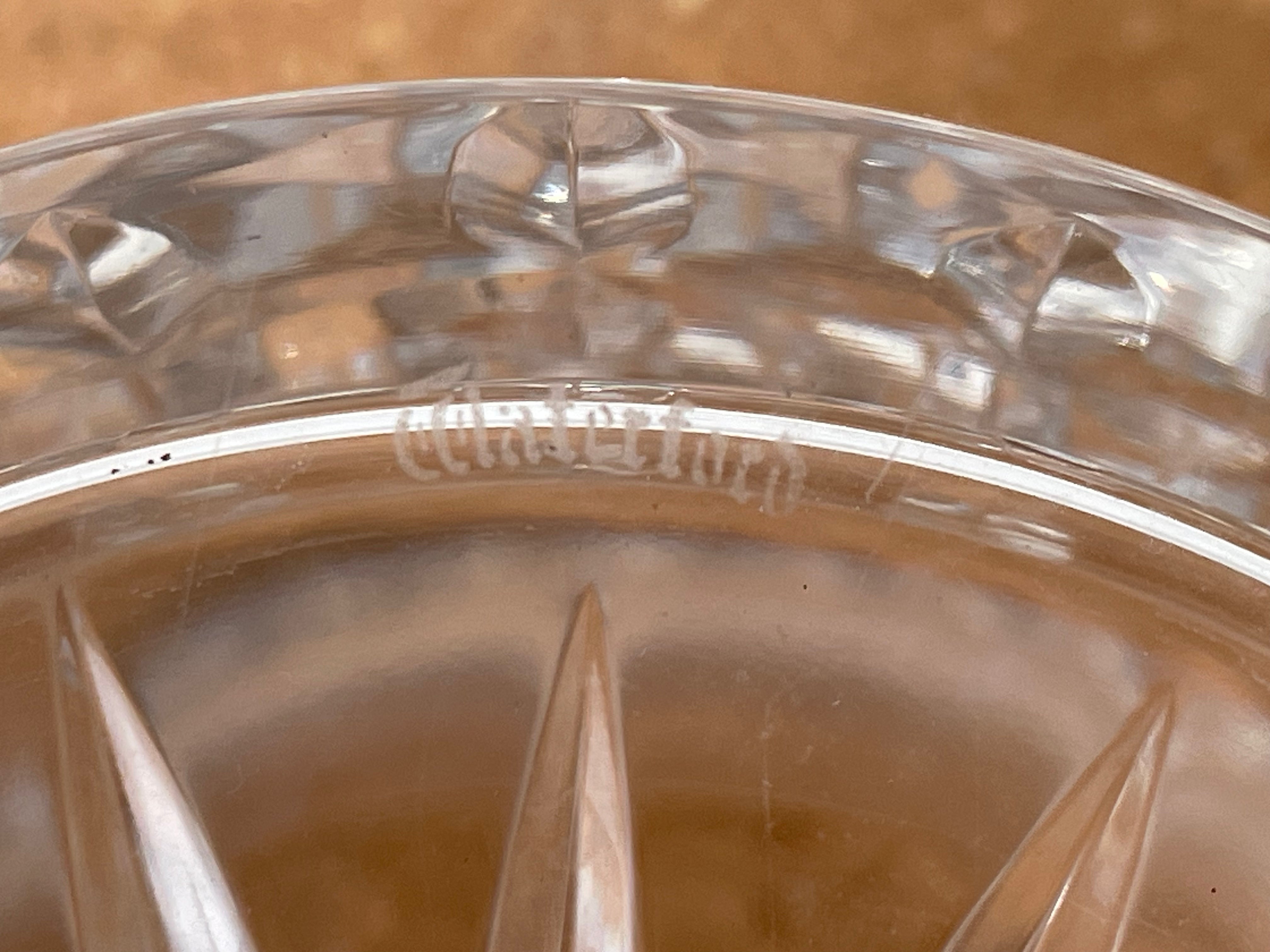 Waterford Crystal Lidded Candy Jar – Diamond Cut with Starburst Finial – Signed