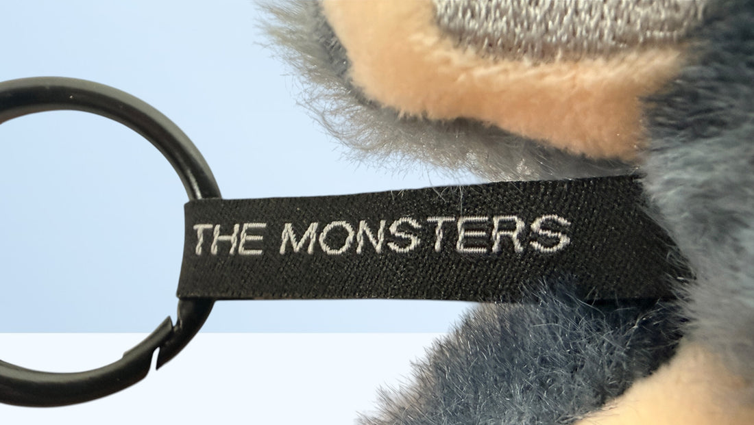 POP MART THE MONSTERS Labubu plush keychain with rainbow eyes and original tags. Collectible designer toy bag charm in excellent condition.