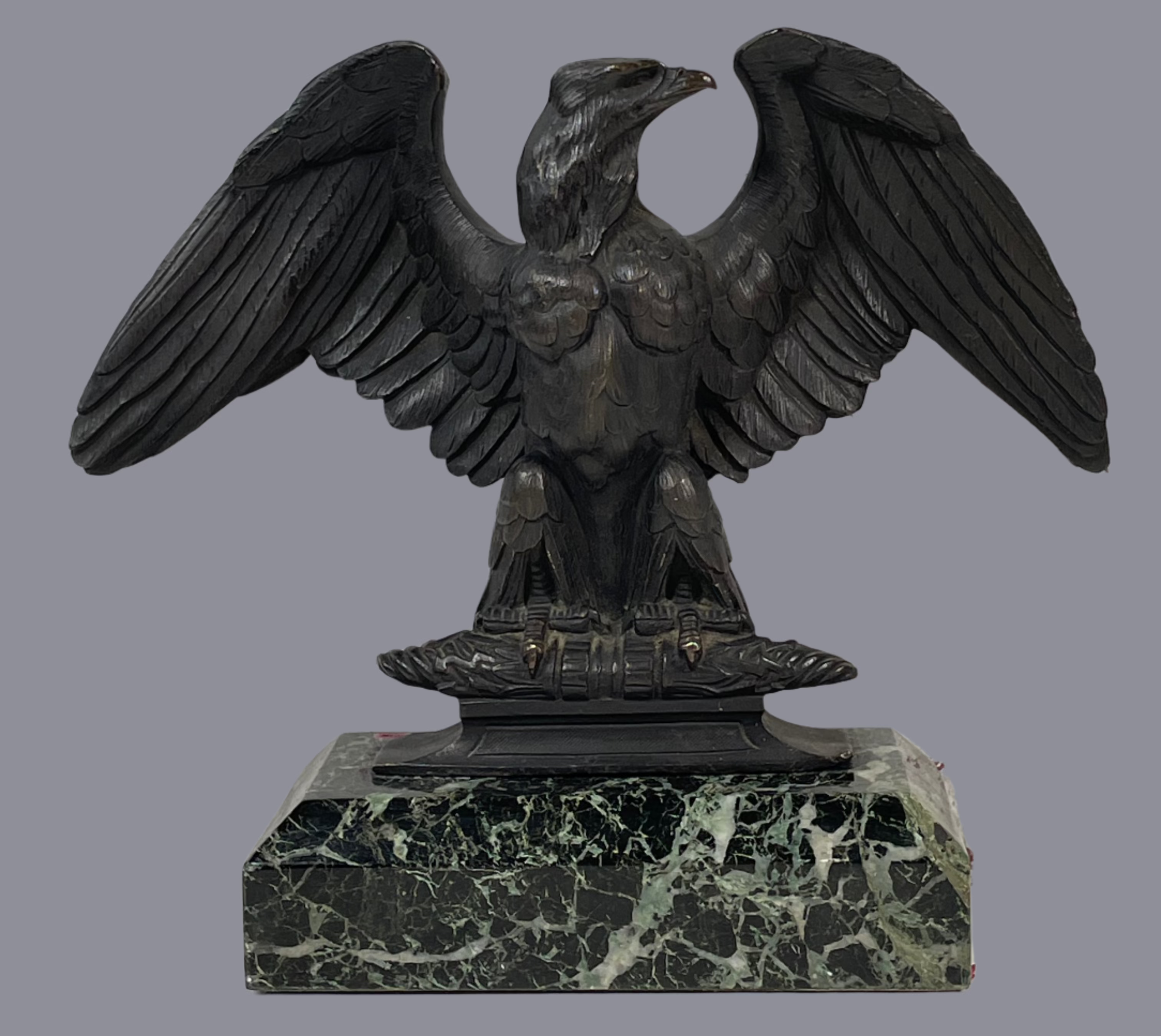 Vintage Bronze Eagle Bookends – Pair of 2 – Green Marble Bases | Majestic & Heavyweight