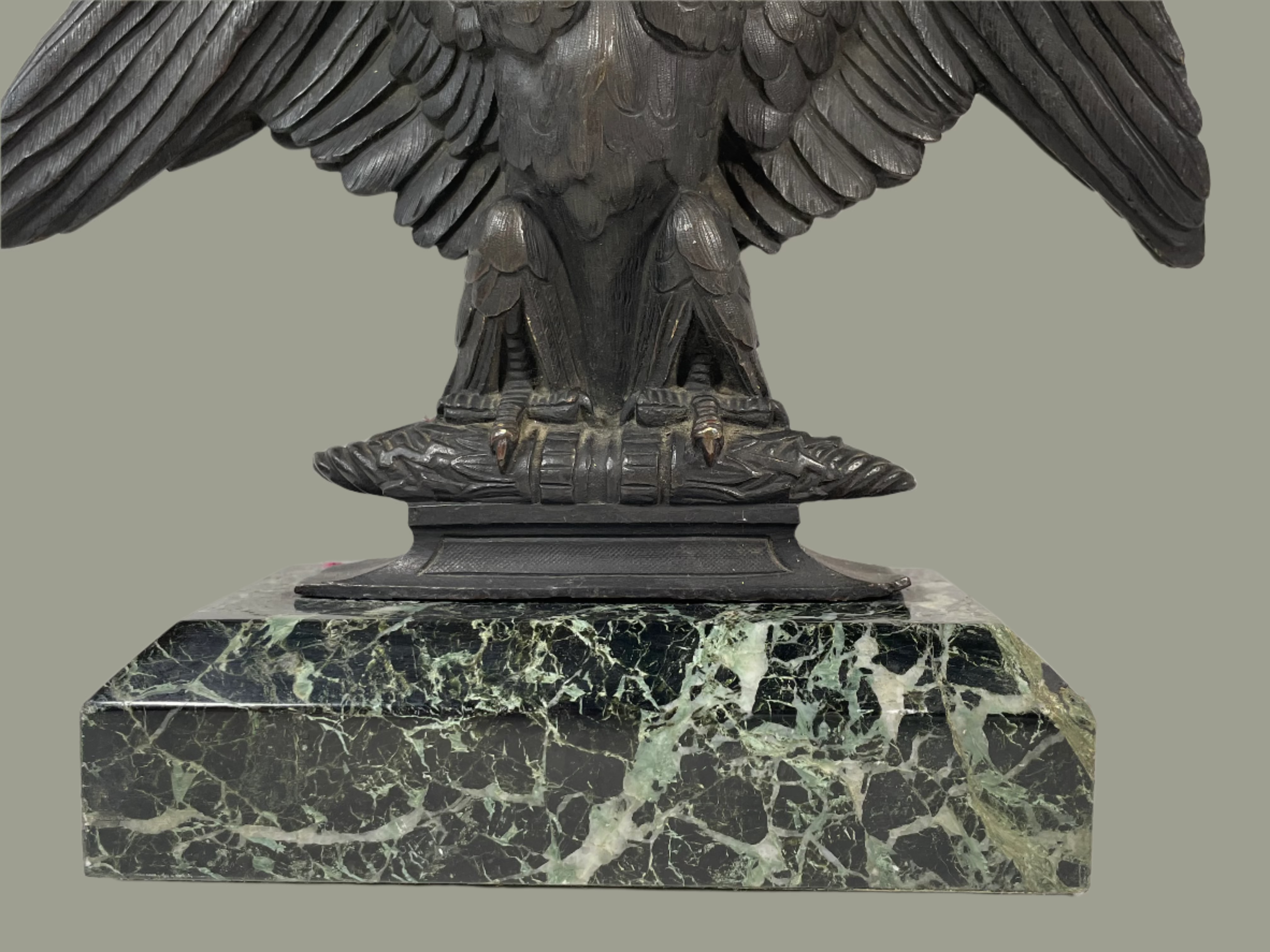 Vintage Bronze Eagle Bookends – Pair of 2 – Green Marble Bases | Majestic & Heavyweight