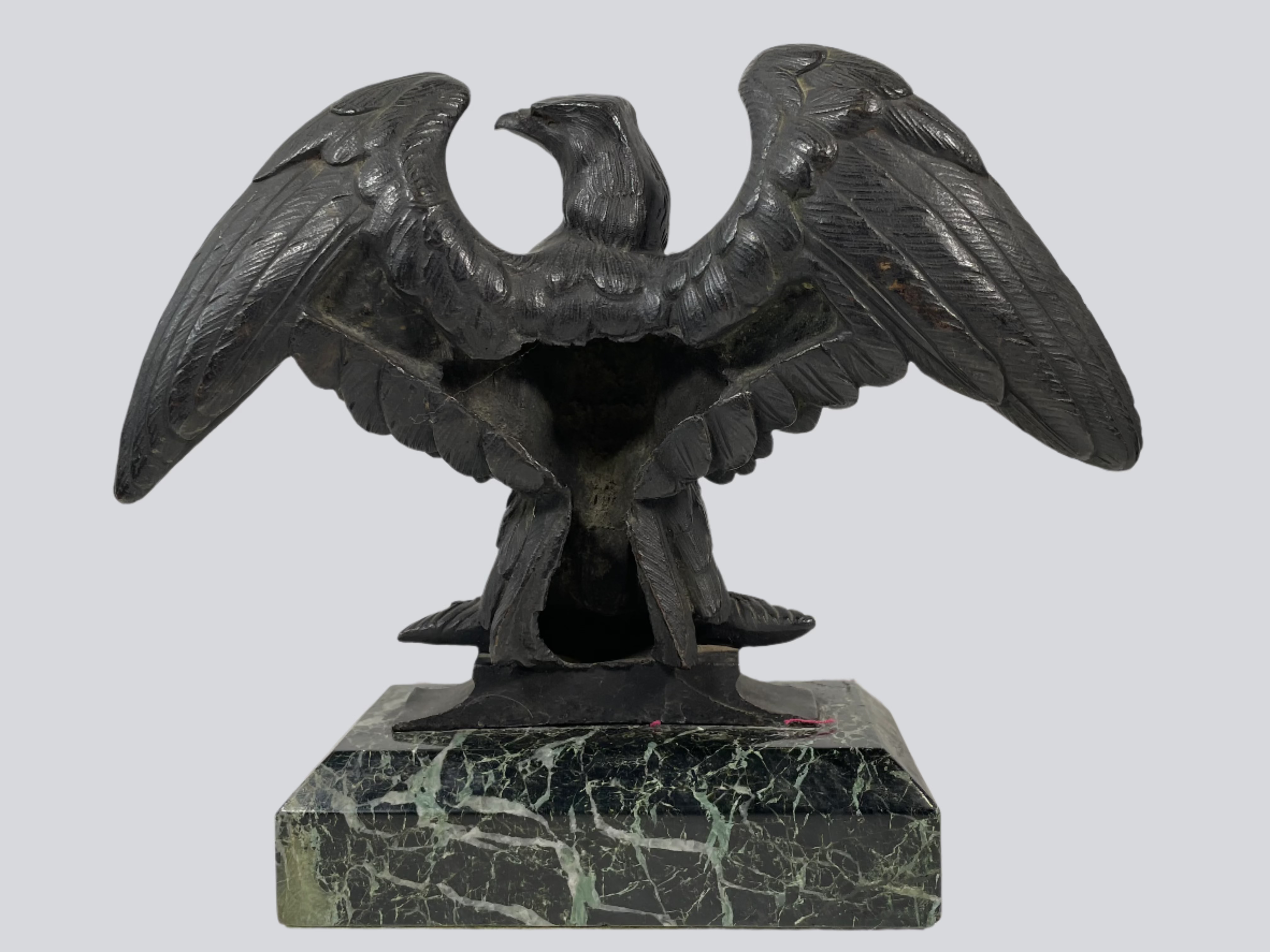 Vintage Bronze Eagle Bookends – Pair of 2 – Green Marble Bases | Majestic & Heavyweight