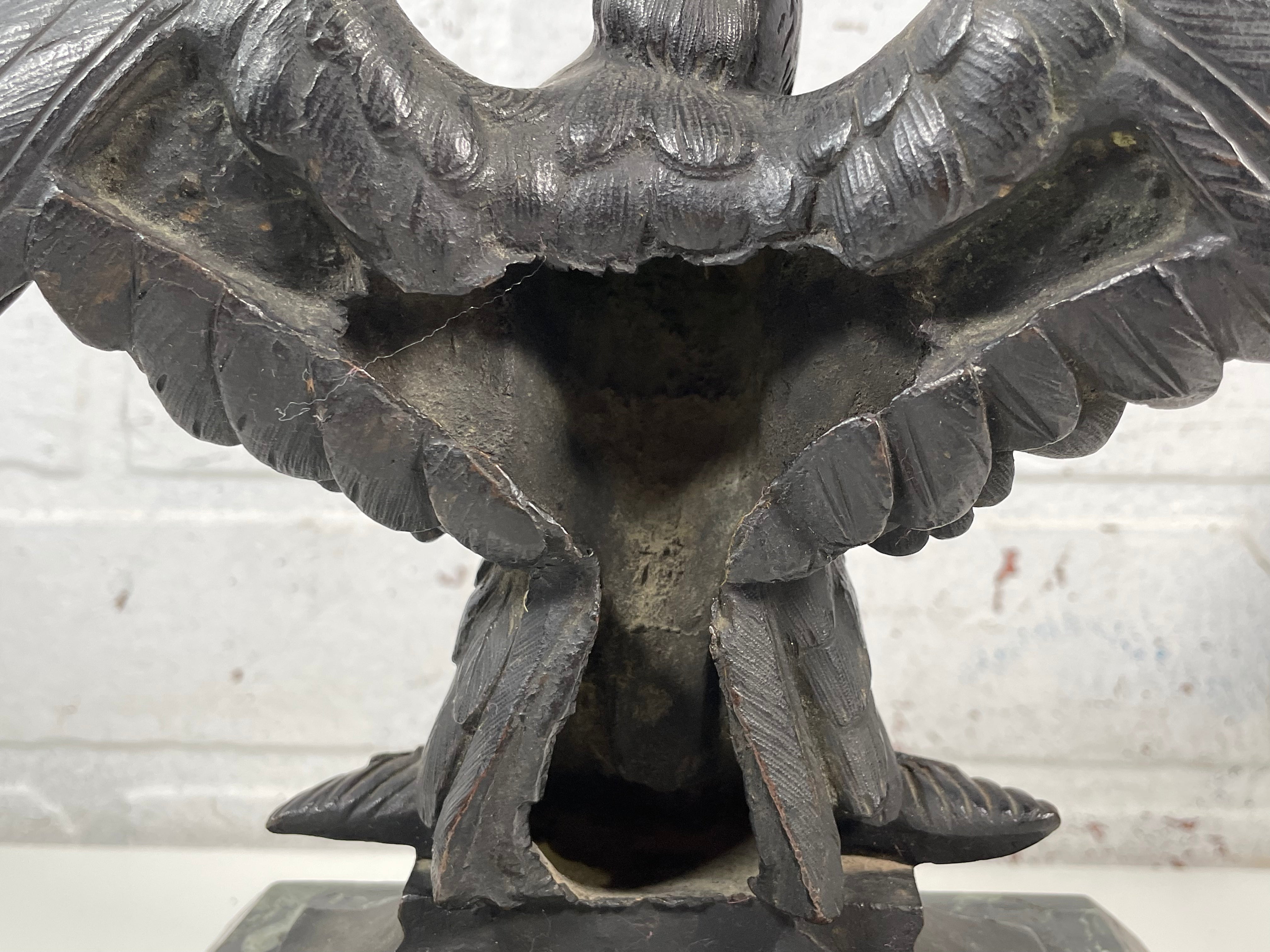 Vintage Bronze Eagle Bookends – Pair of 2 – Green Marble Bases | Majestic & Heavyweight