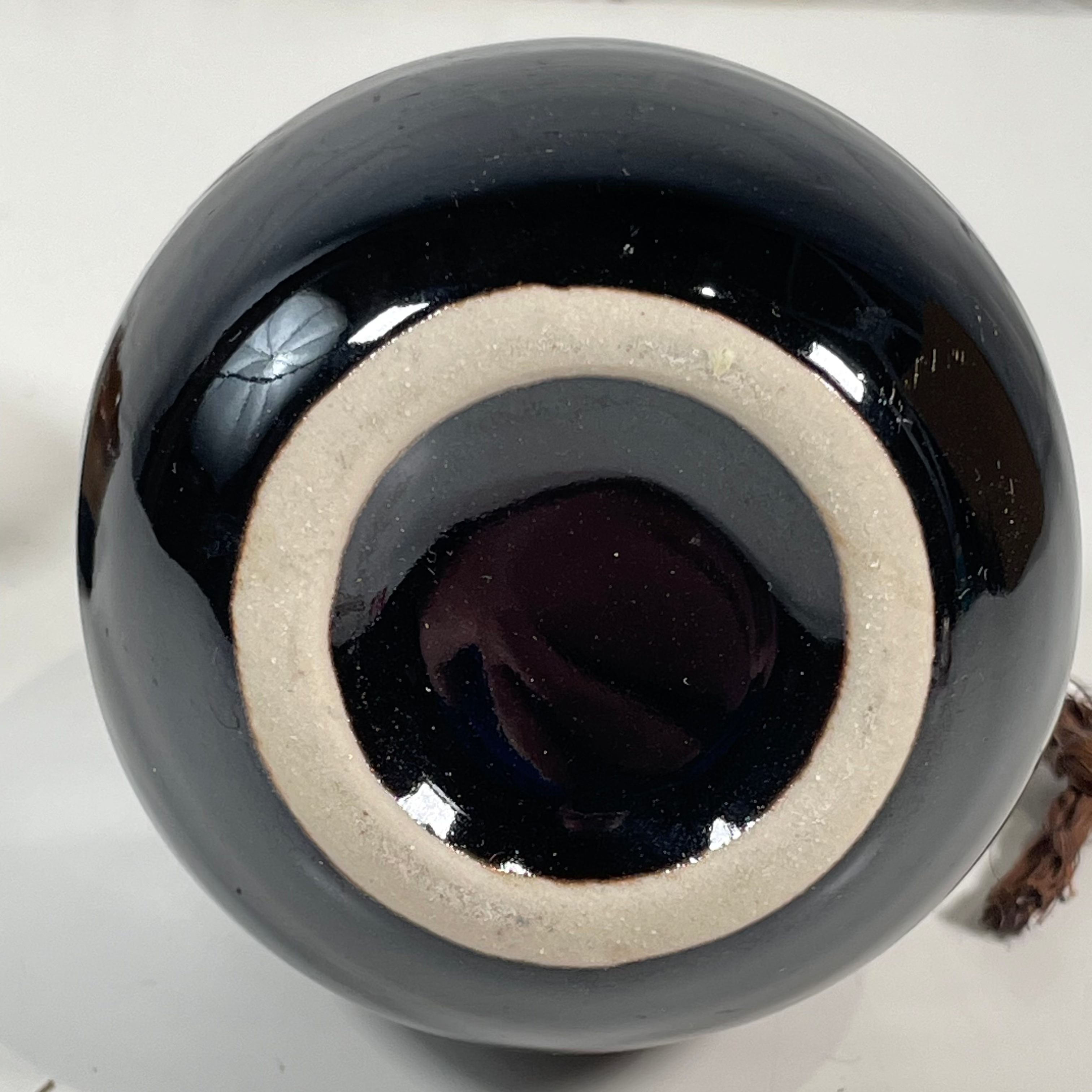 Vintage Japanese Stoneware Sake Bottle & Cup – Hand-Painted, Signed – 5”