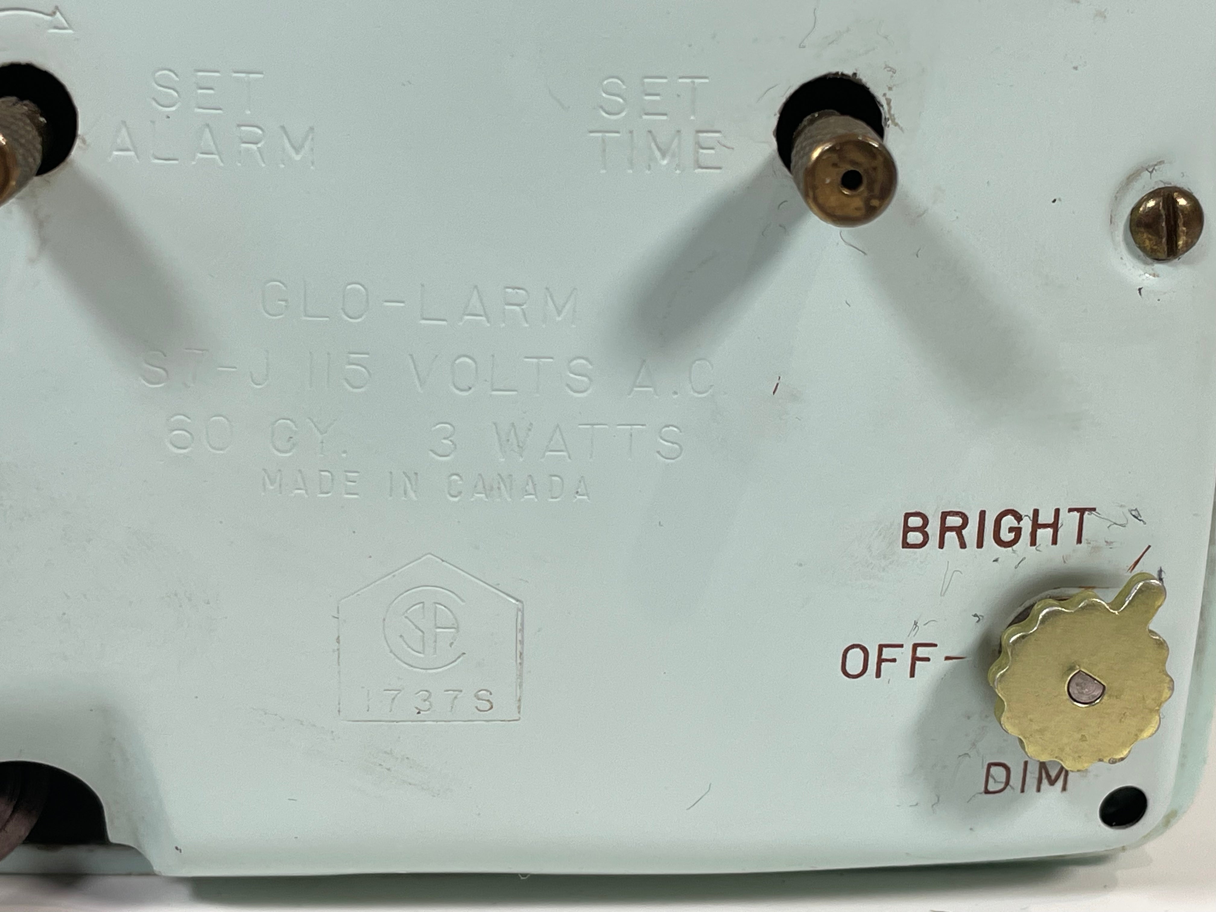 Vintage Westclox Glo-Larm Self-Starting Alarm Clock – Aqua Green – Illuminated Dial