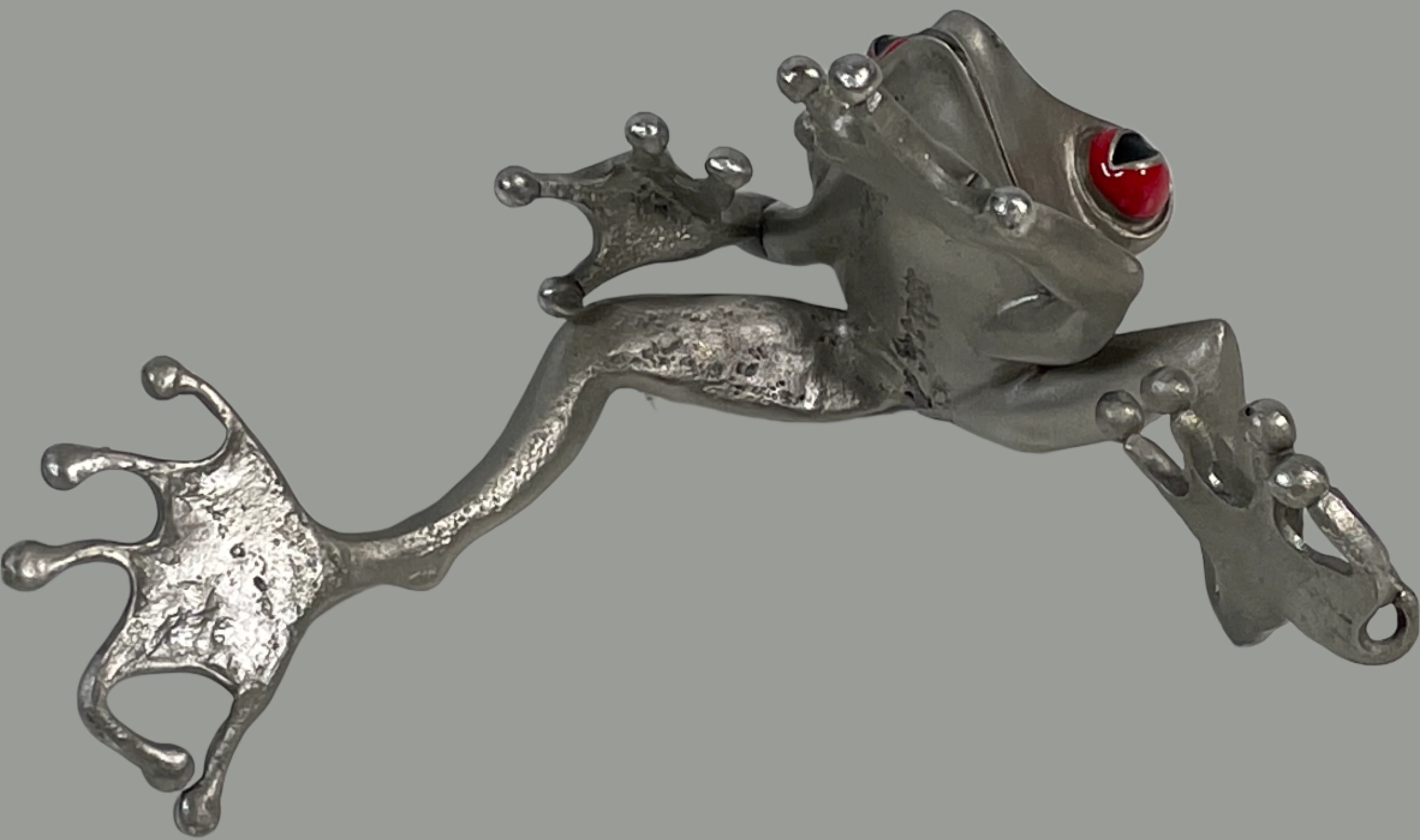 Sculpture en bronze « Frogman » de Tim Cotterill – Signée, Rainette aux yeux rouges