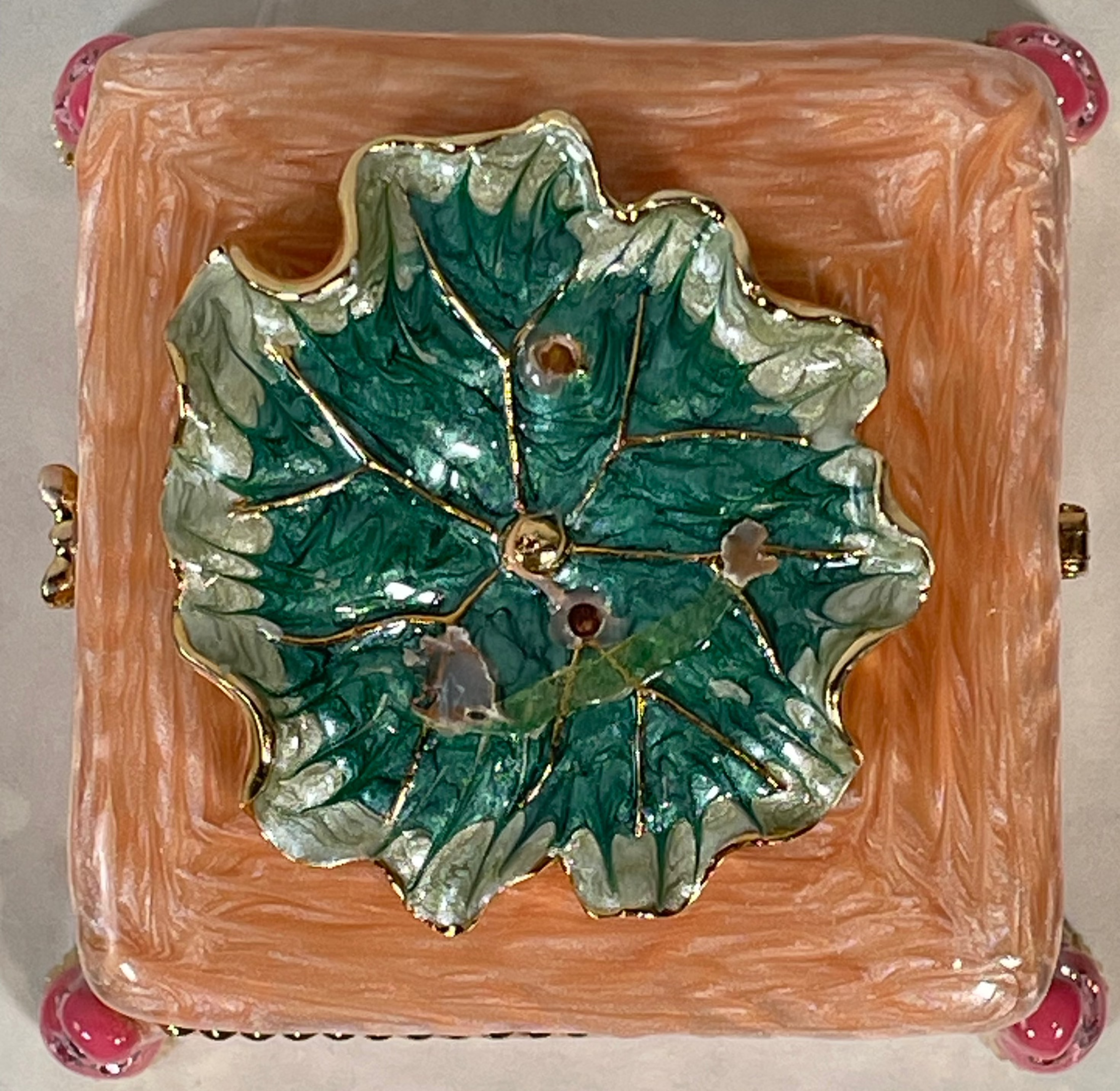 C&F Enamel Frog Prince Jeweled Trinket Box – Swarovski Crystal Accents