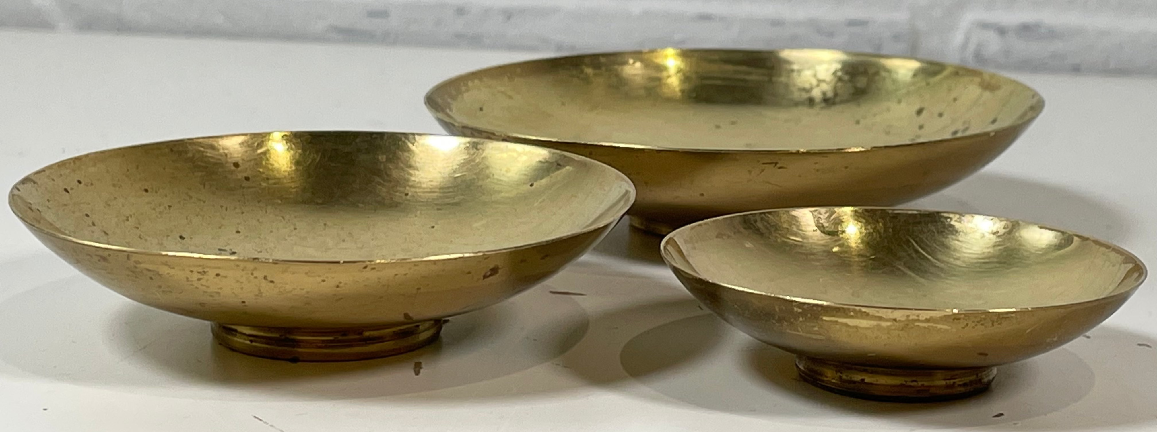 Vintage Middle Eastern Brass Coin Dish Set – Israel Coins (Set of 3)