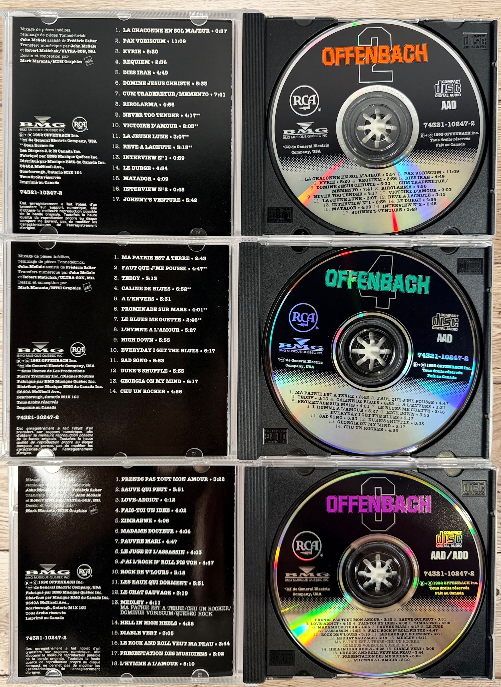 Rare Offenbach 2,4,6 3CD Québec rock box set from 1992 complete with booklet and original collector slipcase. Vintage RCA/BMG anthology release