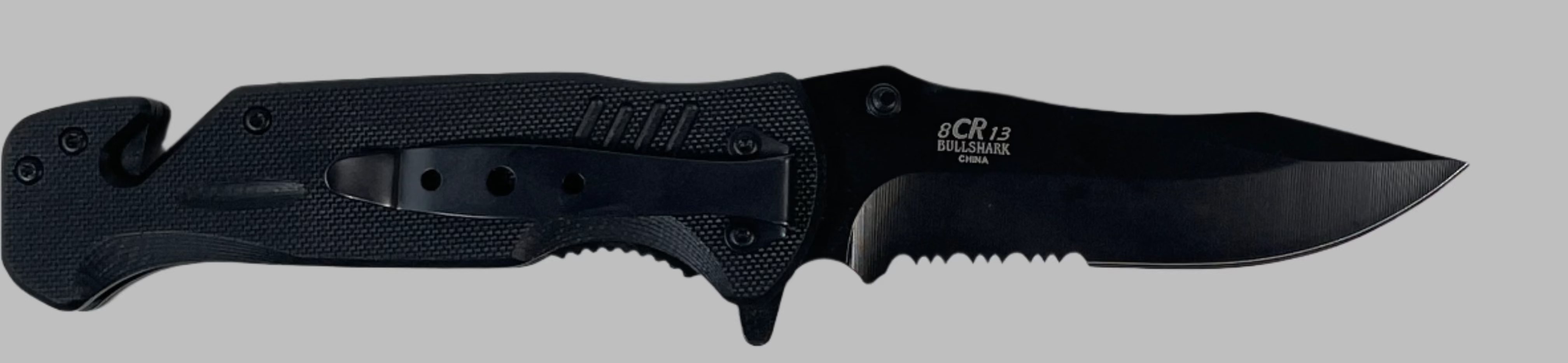Couteau de poche pliant Anvil Bladesmiths Bullshark – Noir – Tactique EDC
