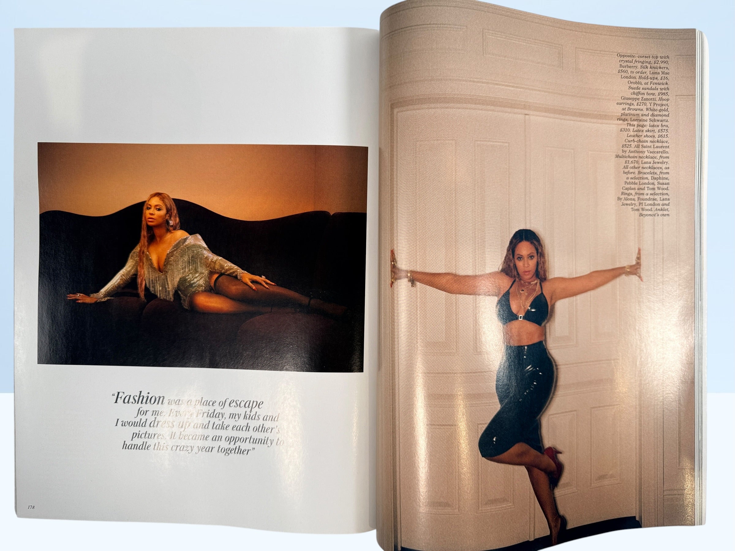 British Vogue December 2020 magazine featuring Beyoncé Knowles and Edward Enninful with fashion editorials and celebrity features.