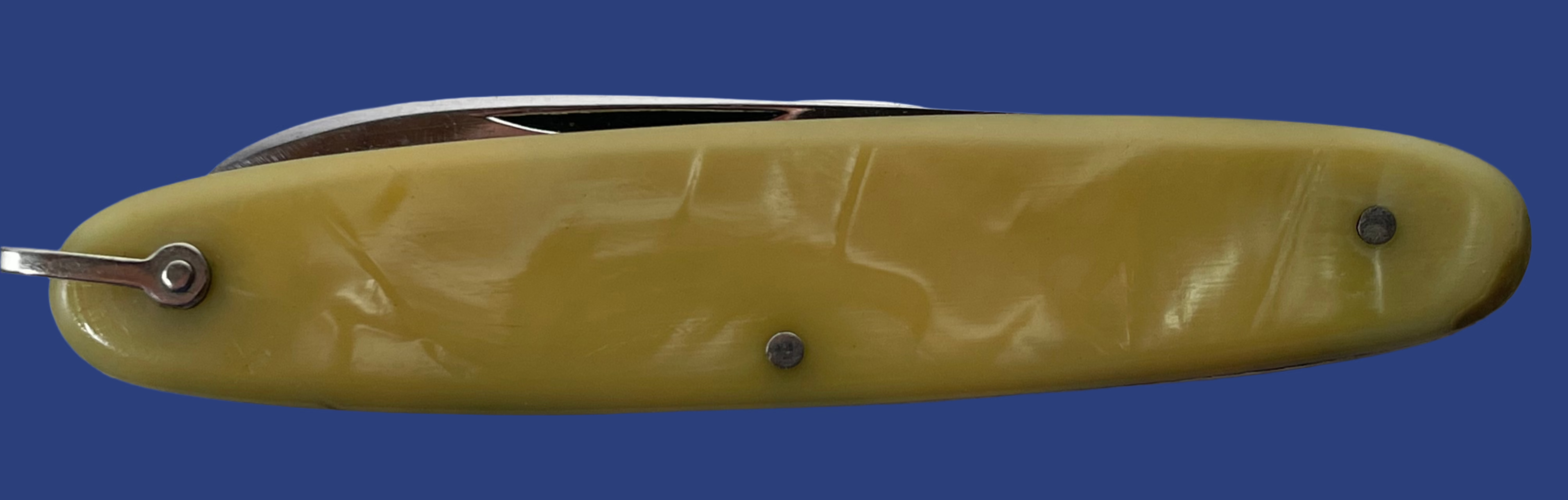 Couteau de poche vintage JA Henckels – Solingen, Allemagne – Lames en acier inoxydable, manche en celluloïd