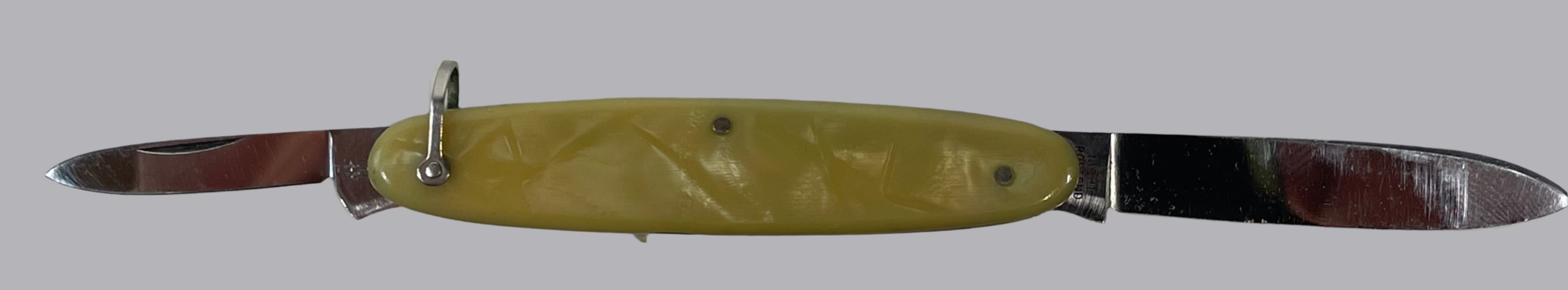 Couteau de poche vintage JA Henckels – Solingen, Allemagne – Lames en acier inoxydable, manche en celluloïd