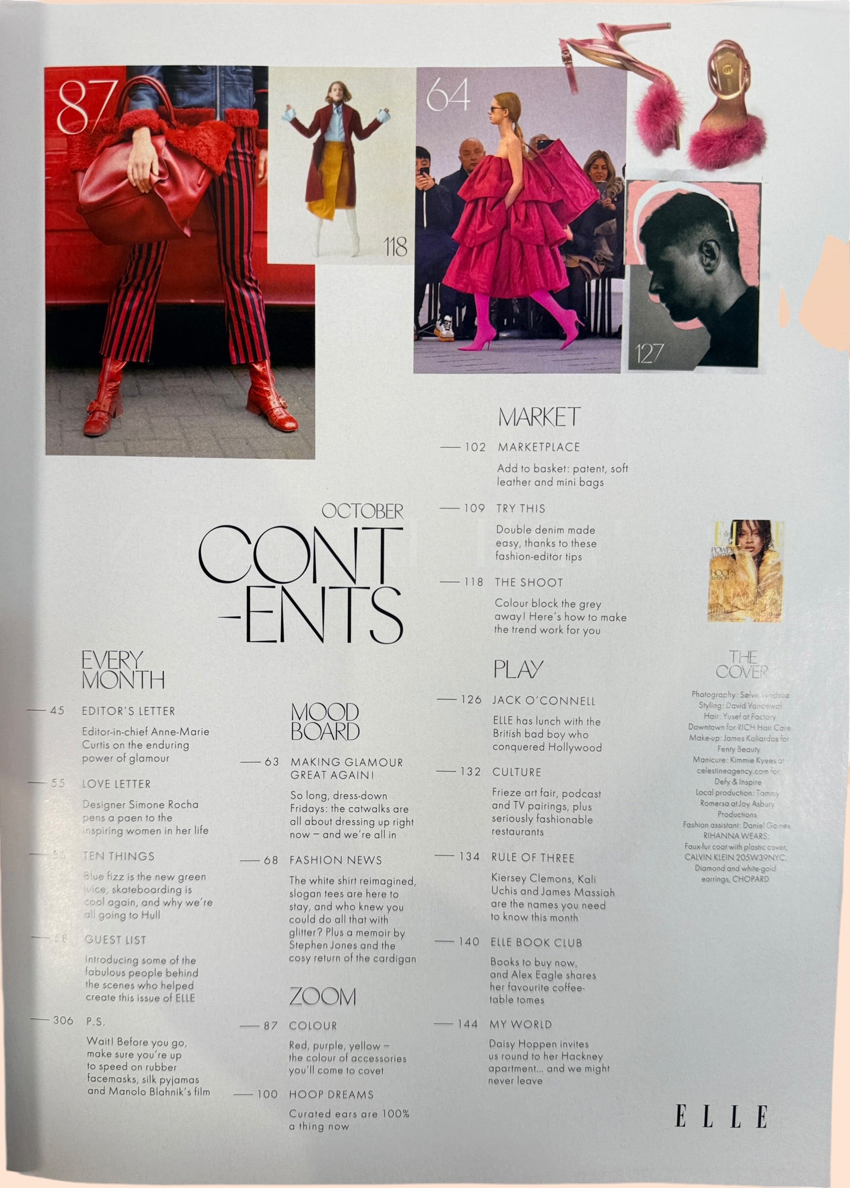 Elle UK October 2017 Rihanna cover issue fashion magazine collectible featuring late-2010s editorial photography and celebrity fashion content.