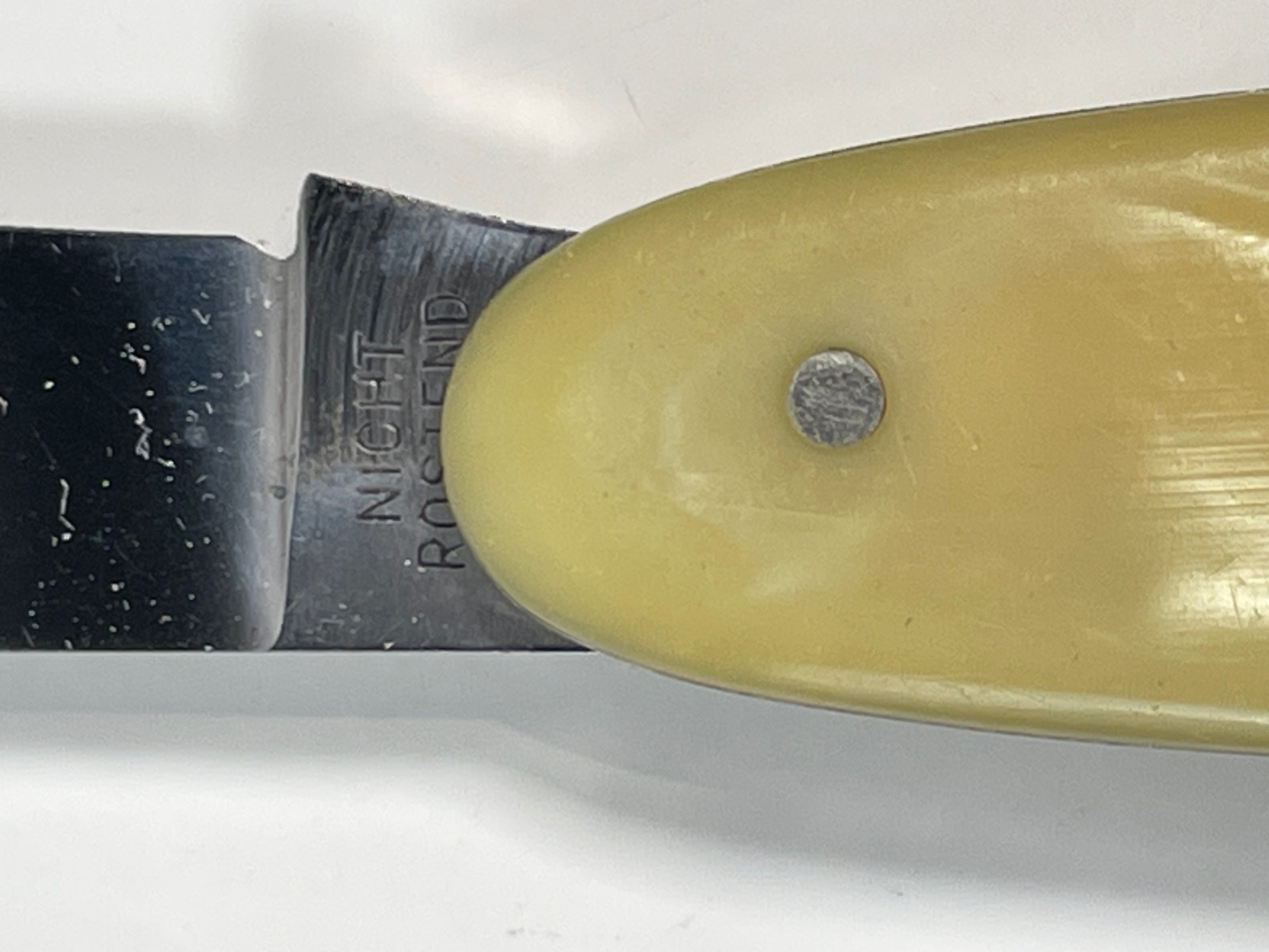 Couteau de poche vintage JA Henckels – Solingen, Allemagne – Lames en acier inoxydable, manche en celluloïd