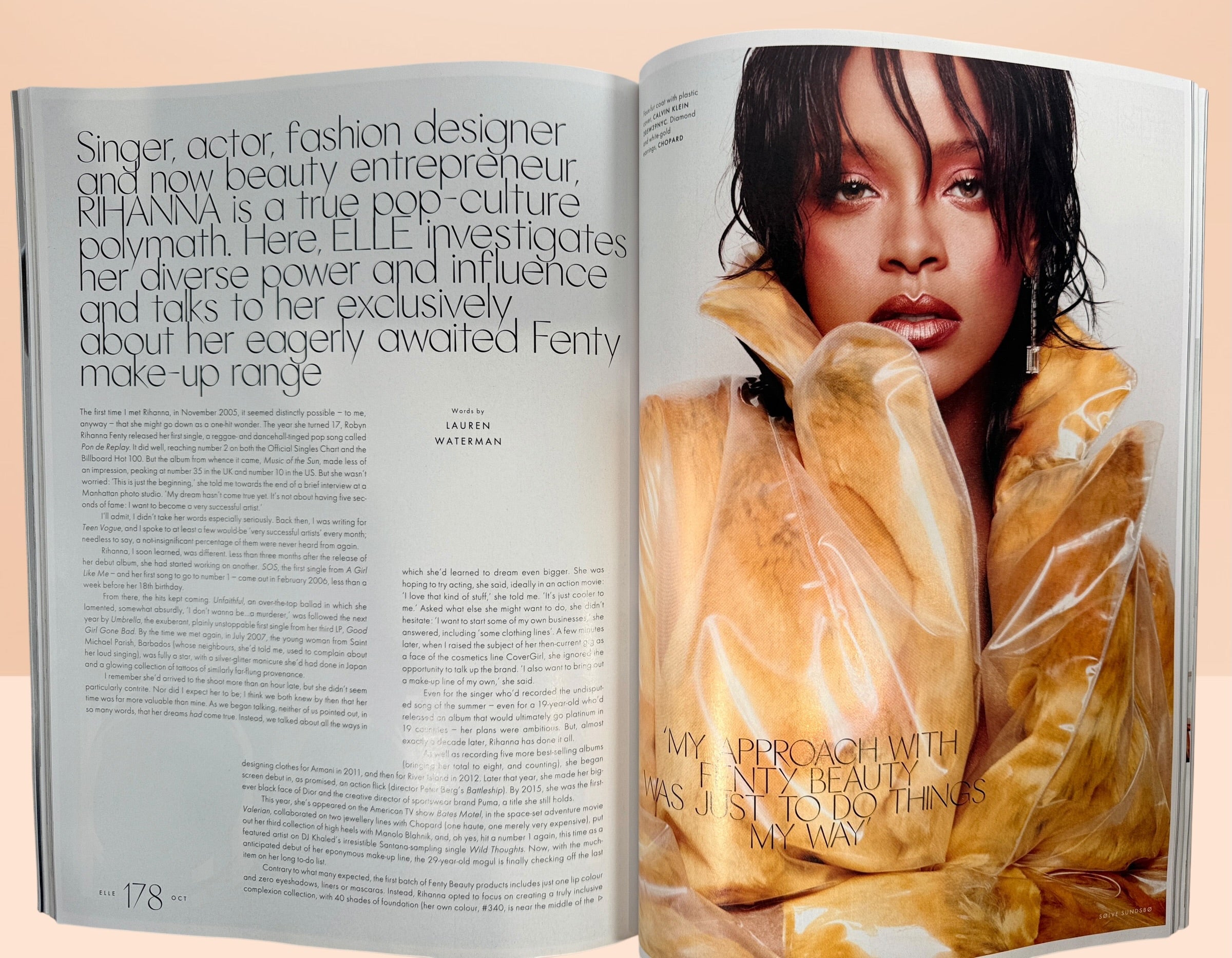 Elle UK October 2017 Rihanna cover issue fashion magazine collectible featuring late-2010s editorial photography and celebrity fashion content.