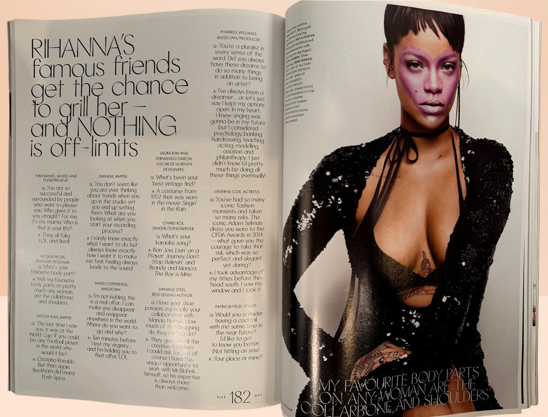 Elle UK Magazine, October 2017, Rihanna Cover Issue.