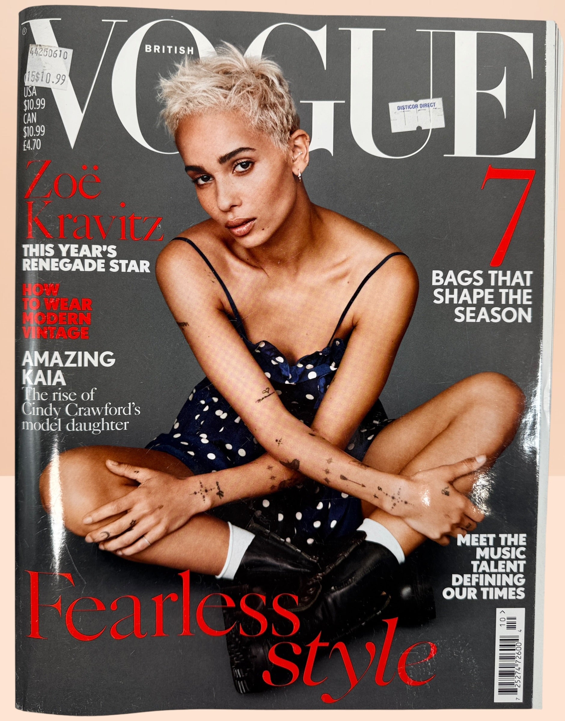 British Vogue October 2017 magazine featuring Zoë Kravitz cover story, Kaia Gerber feature, luxury fashion editorials, and collectible UK Vogue content.