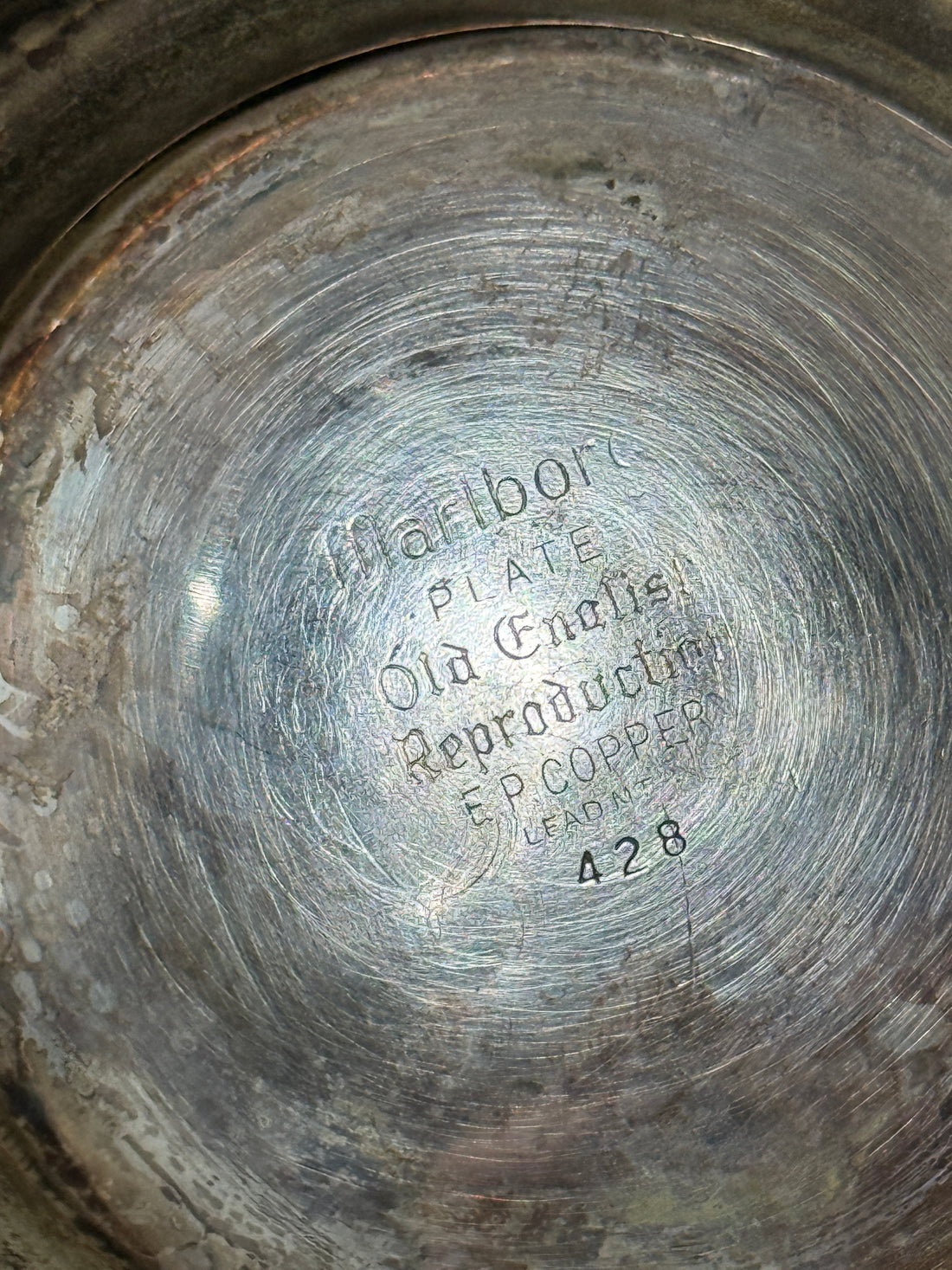 : Théière Marlboro Plate vintage « Reproduction anglaise ancienne » – EP Copper, n° 428