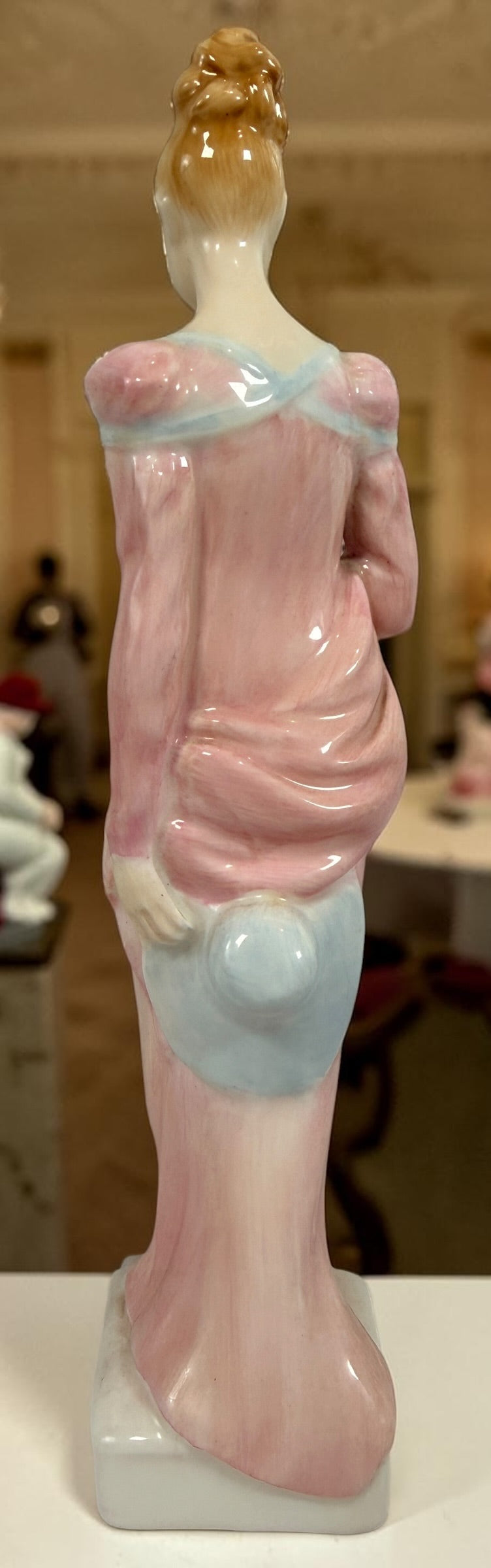 Vintage Royal Doulton Daphne HN2268 figurine by Peggy Davies. Classic English bone china collectible featuring elegant pink and blue gown details.