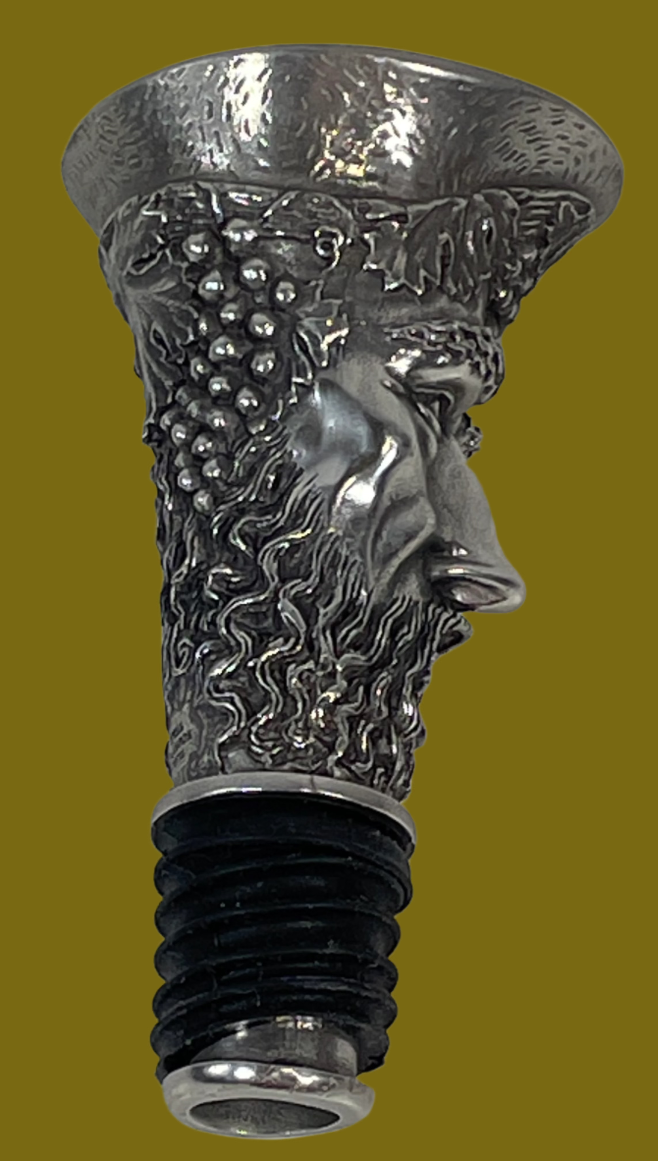 Royal Selangor Pewter Bacchus Wine Pourer and Cork – Elegant Wine Accessory