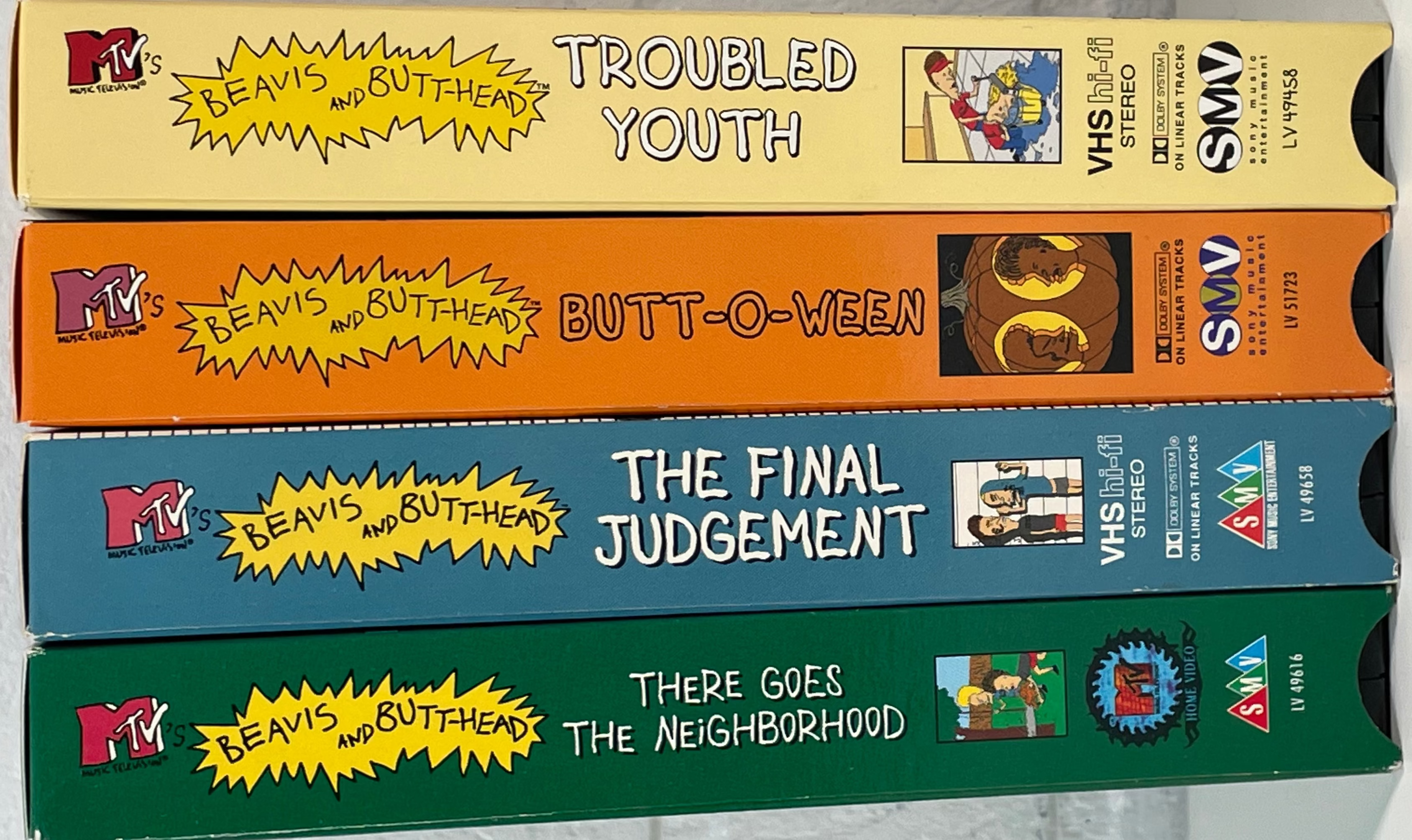 Lot de 4 cassettes VHS Beavis et Butt-Head MTV – Comédie classique rétro des années 90 SMV