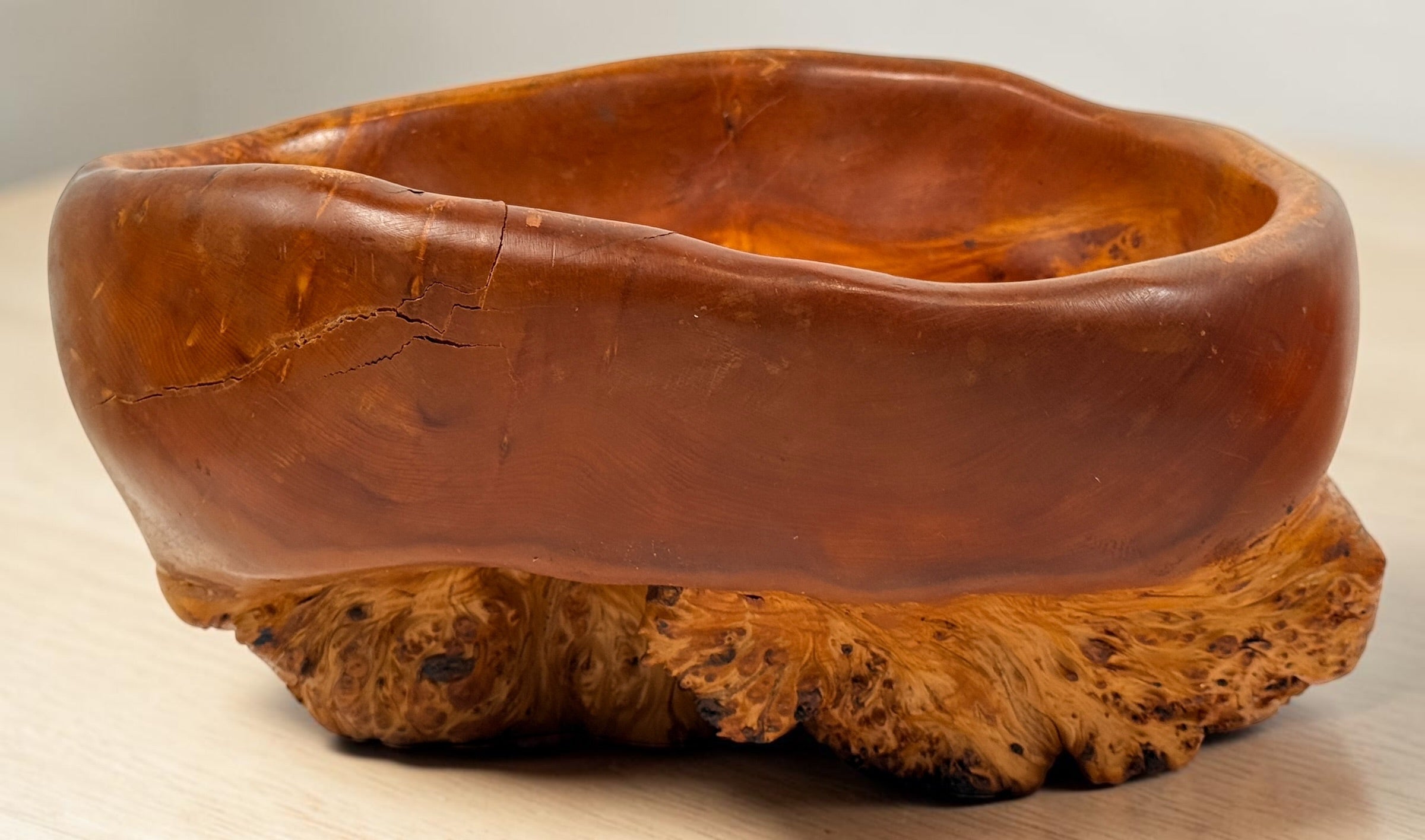 Vintage Yellow Cedar Burl Bowl, Totino Bob, Pacific Northwest.